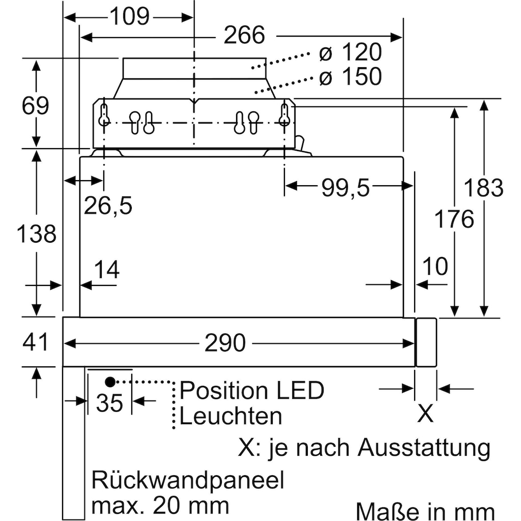 BOSCH Flachschirmhaube »DFL064W53«