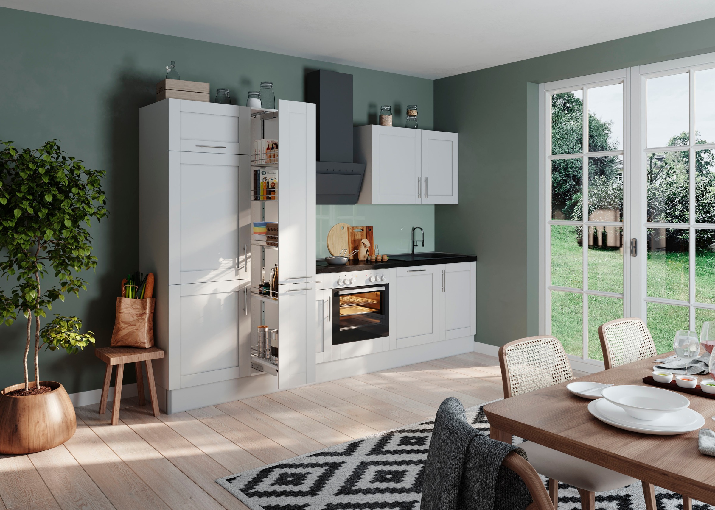 KOCHSTATION Küche »KS-Ahus«, Breite 310 cm,wahlweise mit E-Geräten,MDF Fronten,Soft Close Funktion