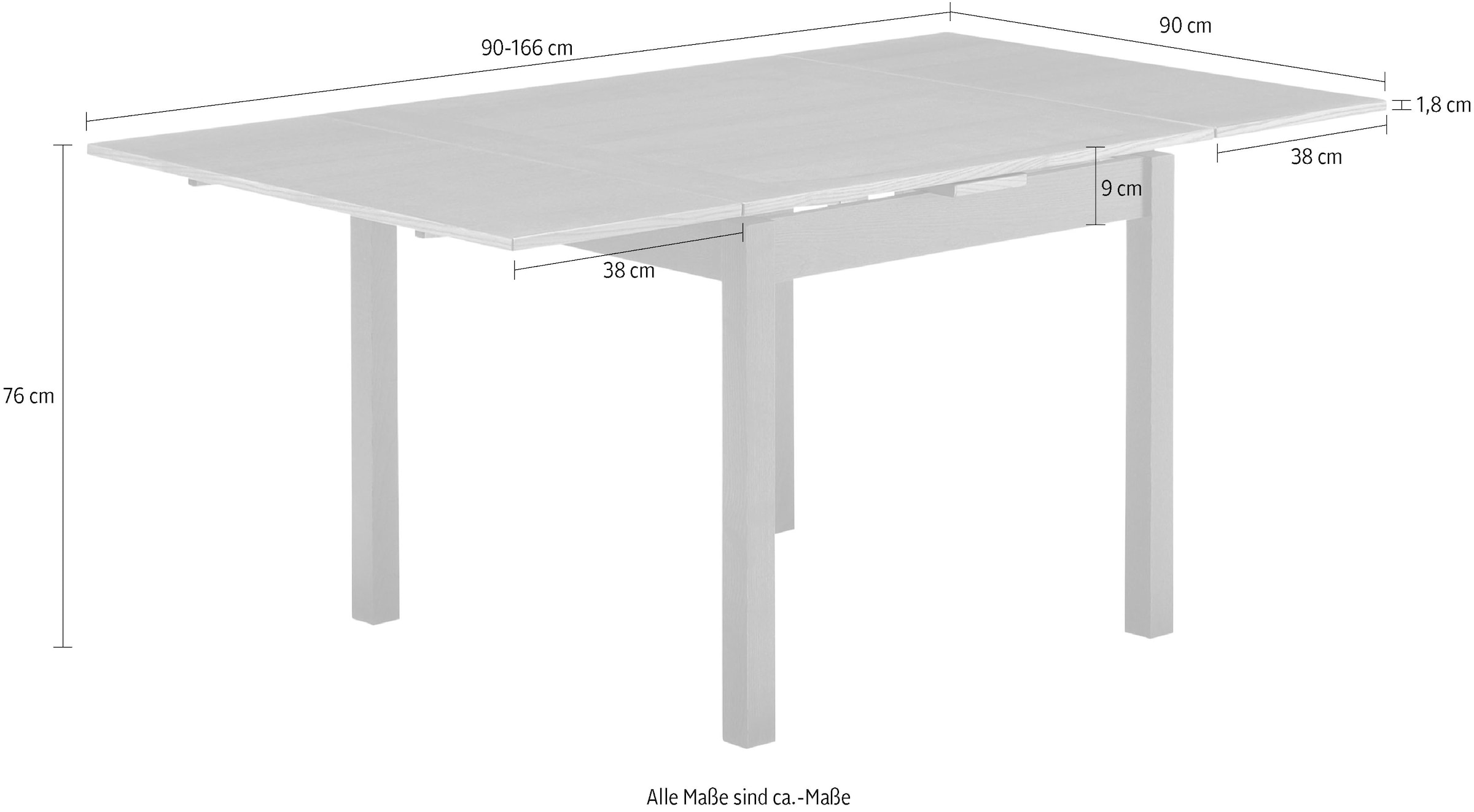zwei »Basic aus by Gestell Rechnung Furniture Eiche Furnier, Esstisch Breiten in Massivholz, aus auf Hammel Dinex«, bestellen Tischplatte Hammel