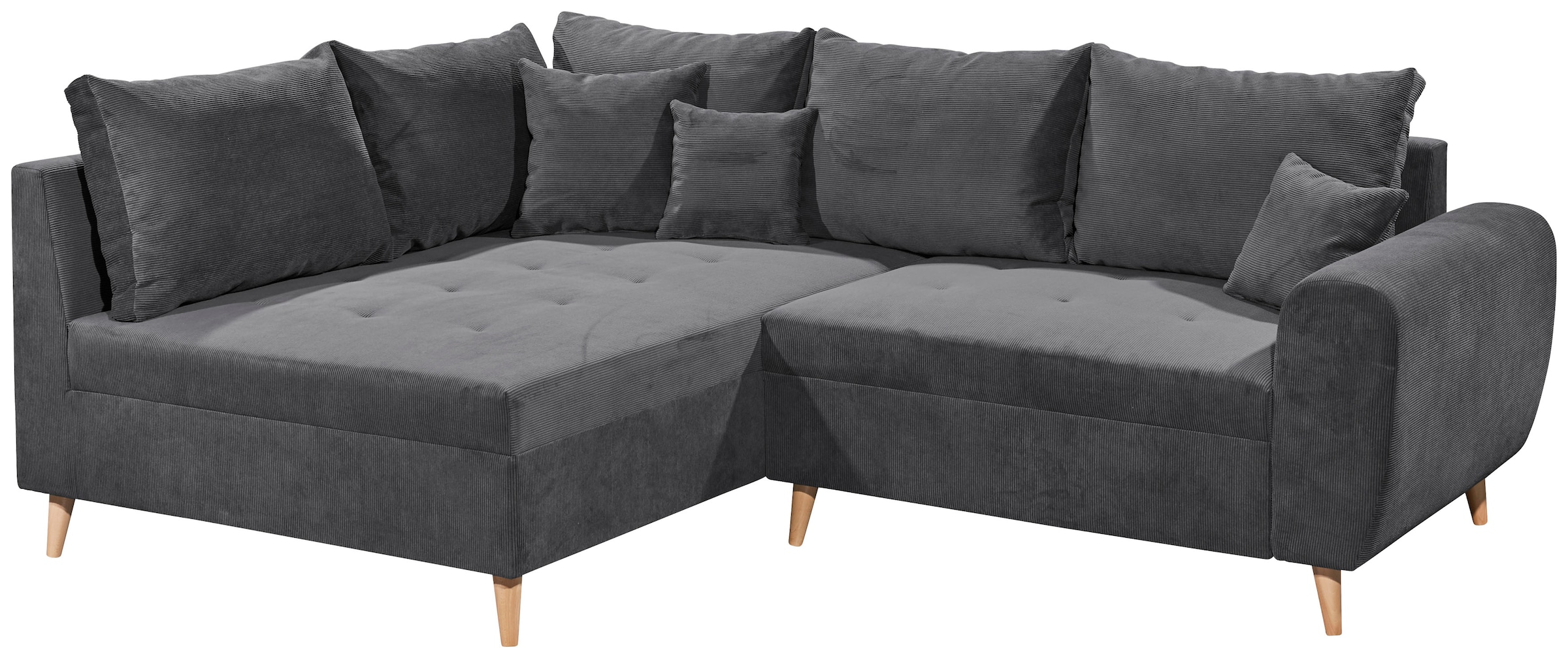 ED EXCITING DESIGN Ecksofa »Calanda L-Form«, mit Hocker & 3 Zierkissen