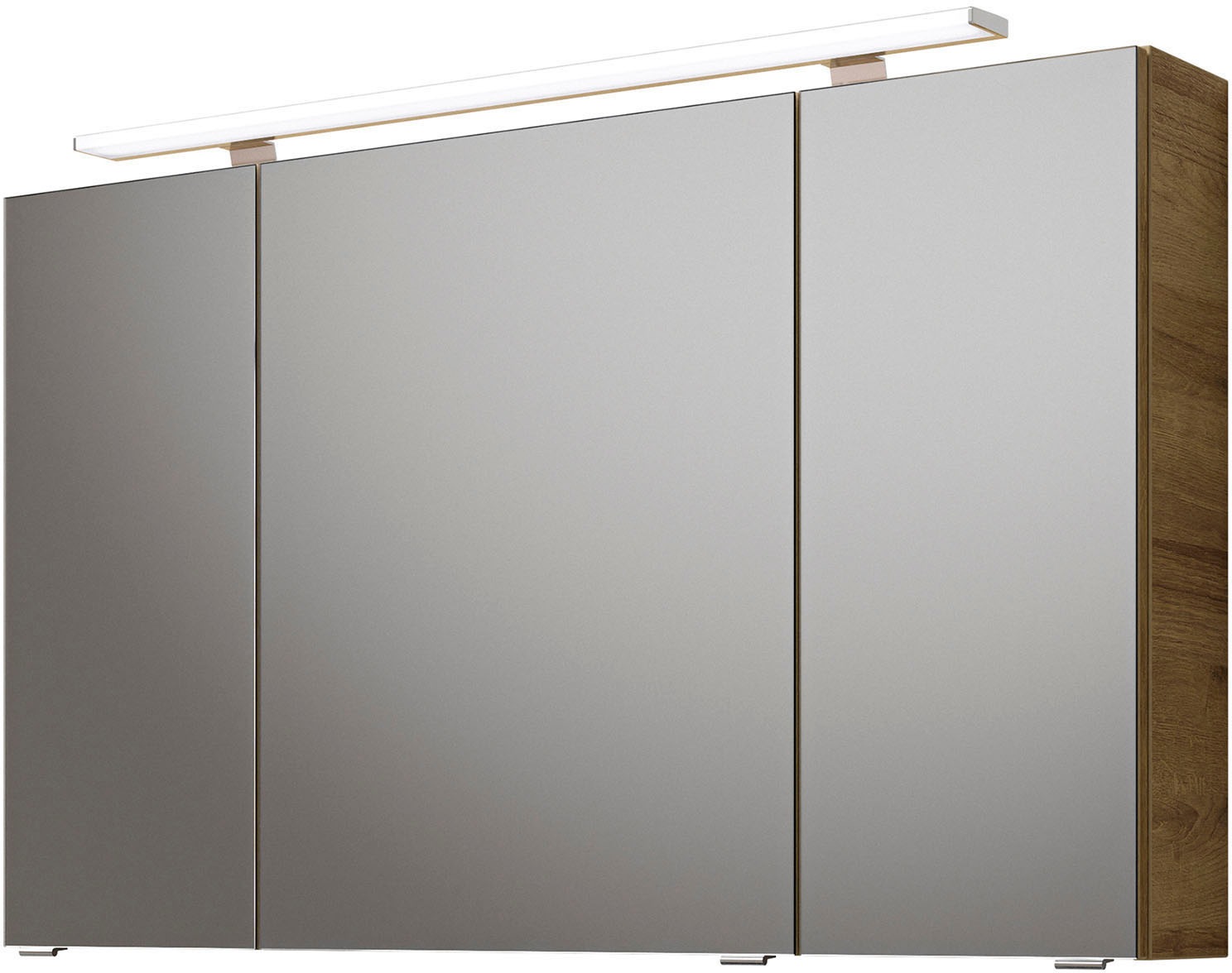 Saphir Badmöbel-Set »Serie 6025 2-teilig Mineralmarmor-Waschtisch mit LED-Spiegelschrank«, (2 St.), Waschplatz 117cm breit, 2 Schubladen, 3 Spiegel-Türen, inkl Türdämpfer