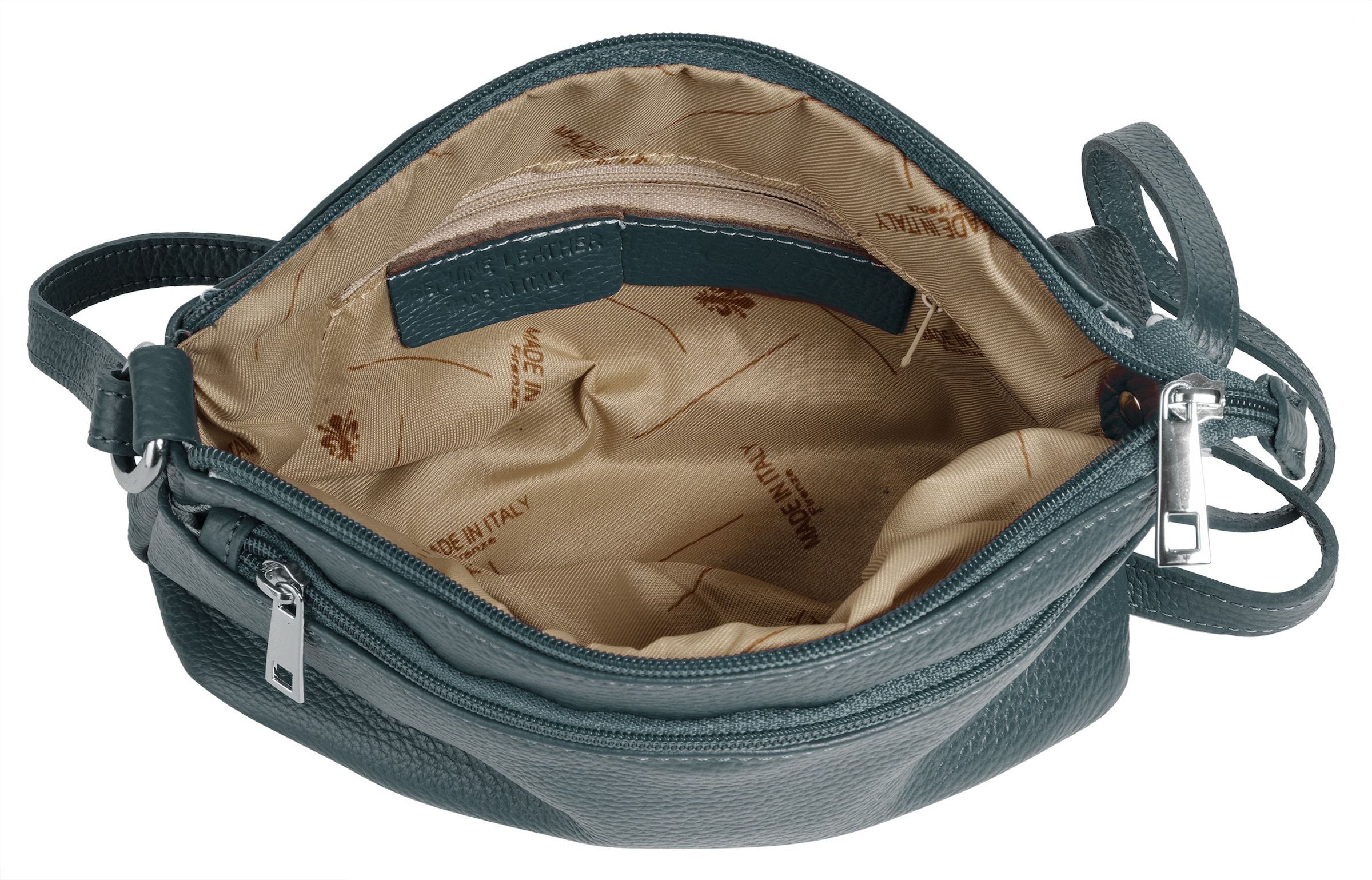 Cluty Umhängetasche, echt Leder, Made in Italy
