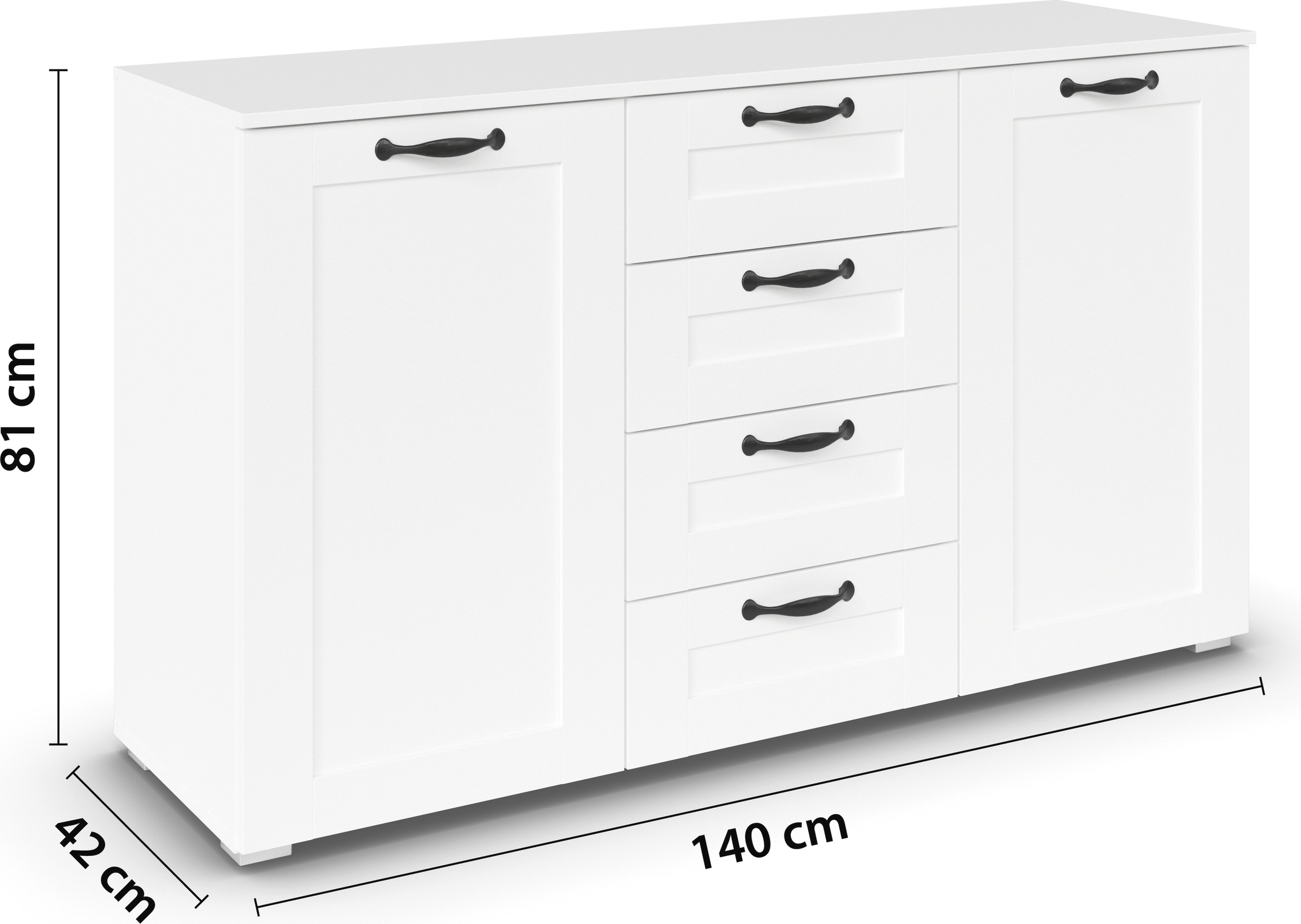 rauch Kombikommode »Cottage by Aditio«, in skandinavischem Landhausstil, 4 Schubladen mit Softclose-Funktion