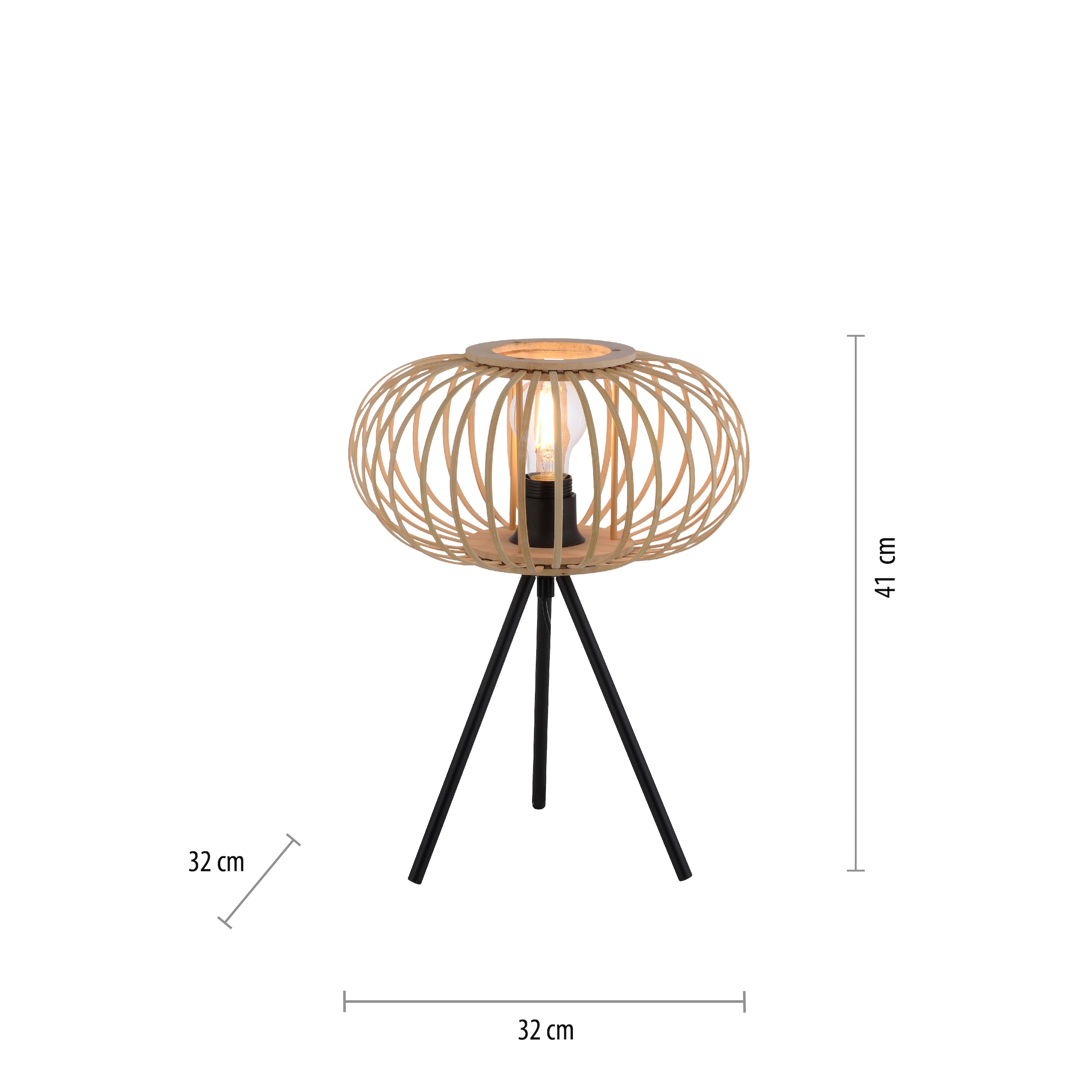 JUST LIGHT Tischleuchte »RACOON« E27 1 Stk. ExklusiveE27, Schalter, Schnurschalter