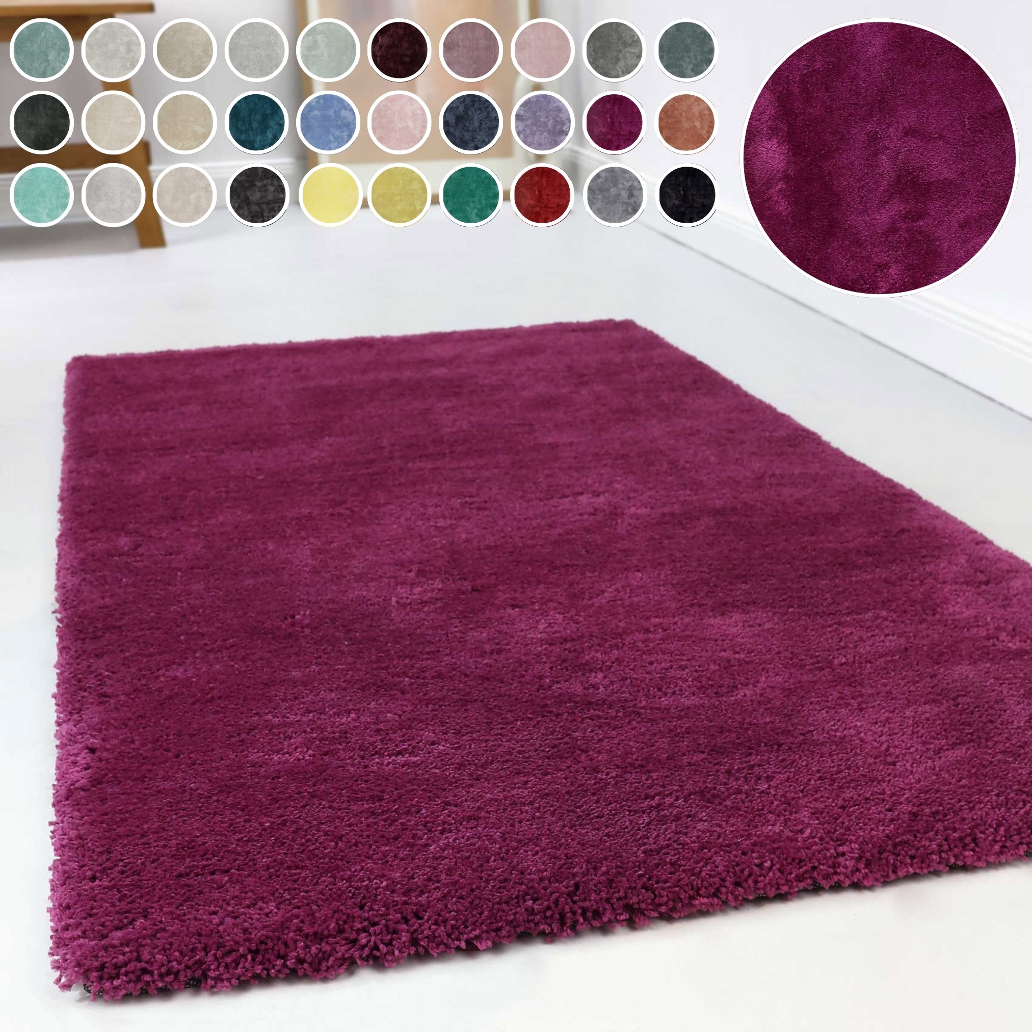 Esprit Hochflor-Teppich »Relaxx  ESP-4150«, rund, 25 mm Höhe, Wohnzimmer, sehr große Farbauswahl, weicher dichter Hochflor