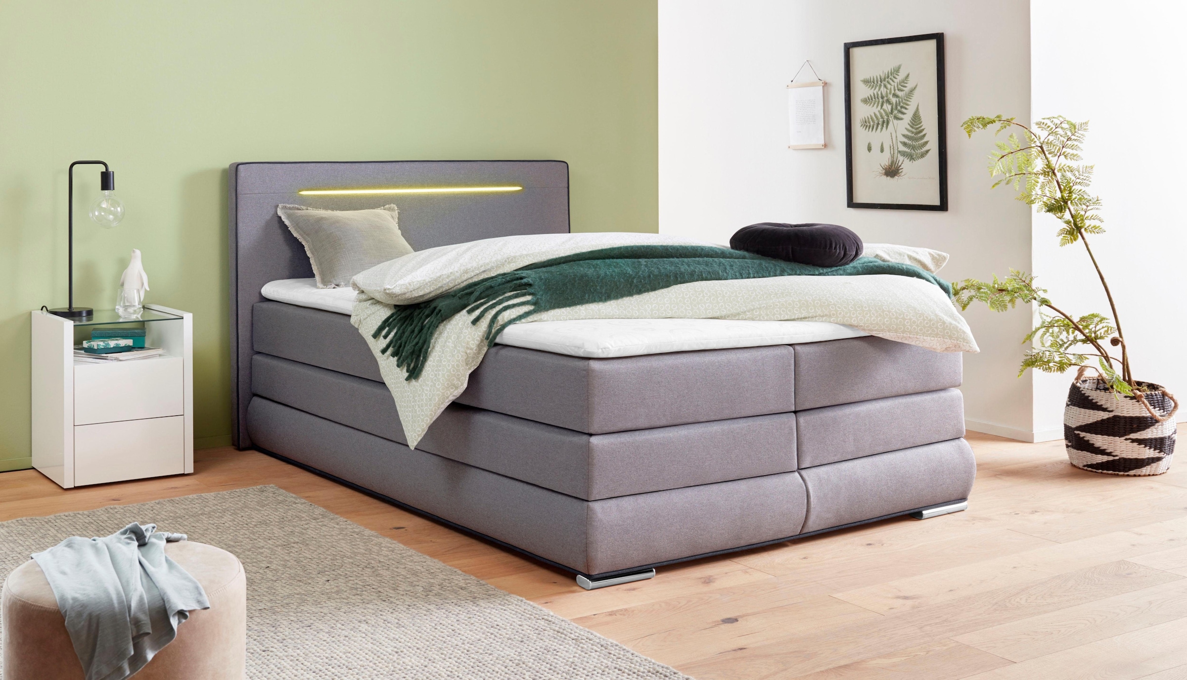 2. Bild von COLLECTION AB Boxspringbett, inkl. Bettkasten, LED-Beleuchtung und Topper