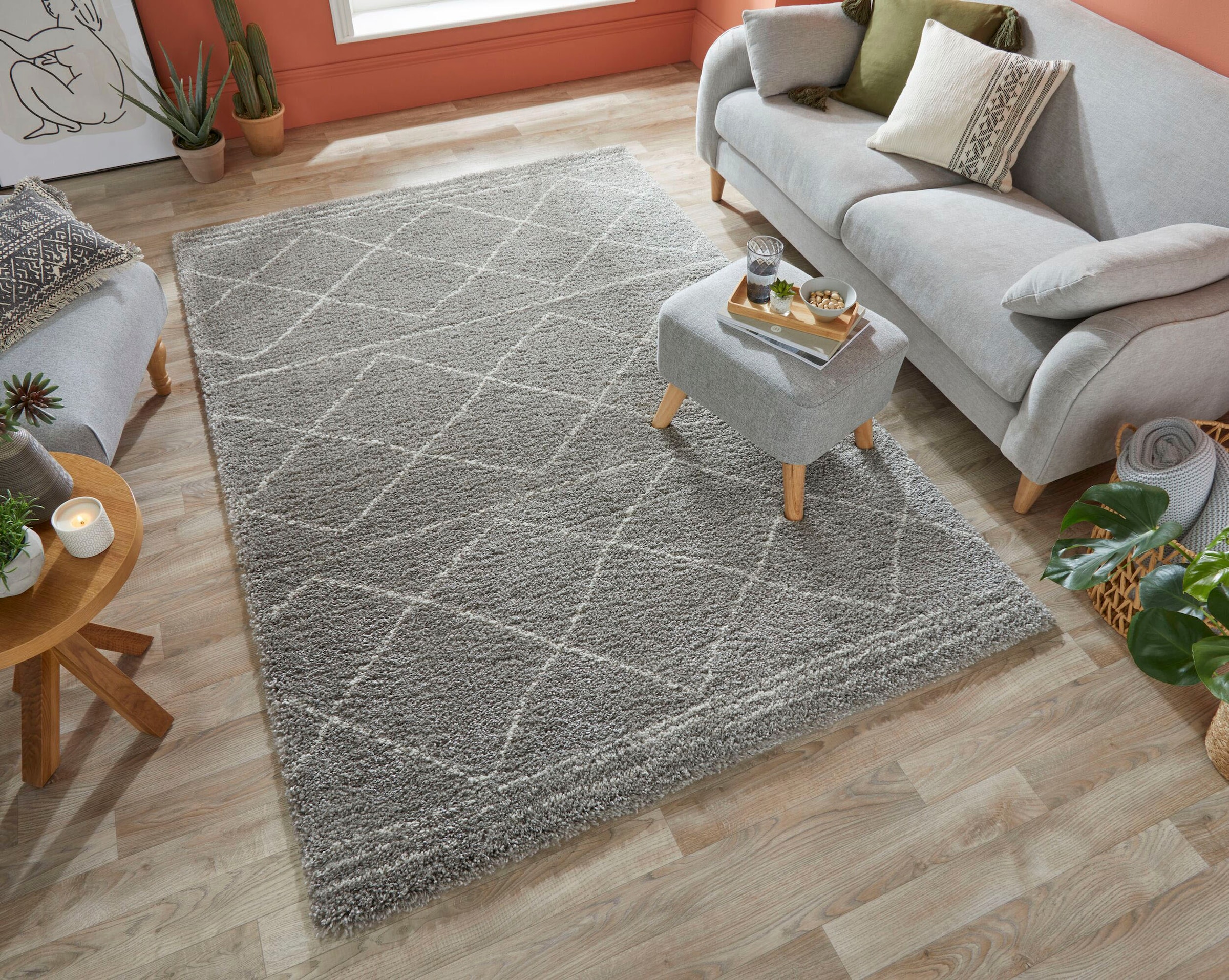 FLAIR RUGS Hochflor-Teppich »Kush Berber«, rechteckig, 30 mm Höhe, geometri günstig online kaufen