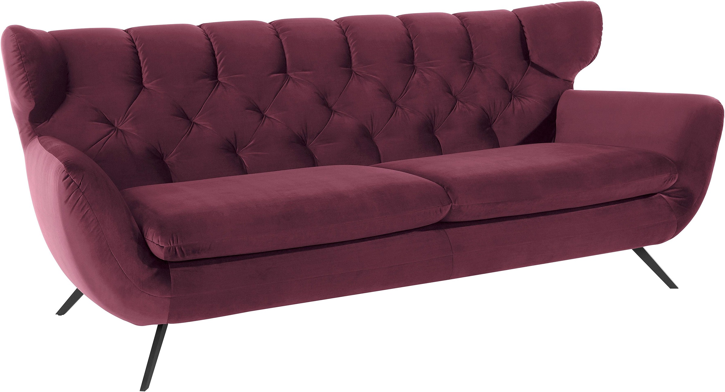 3C Candy 3-Sitzer »Beatrice, extravagantes Megasofa, bequem, Küchensofa«, mit Rückensteppung im Rautenmuster, Samt Optik, auch in Fellimitat