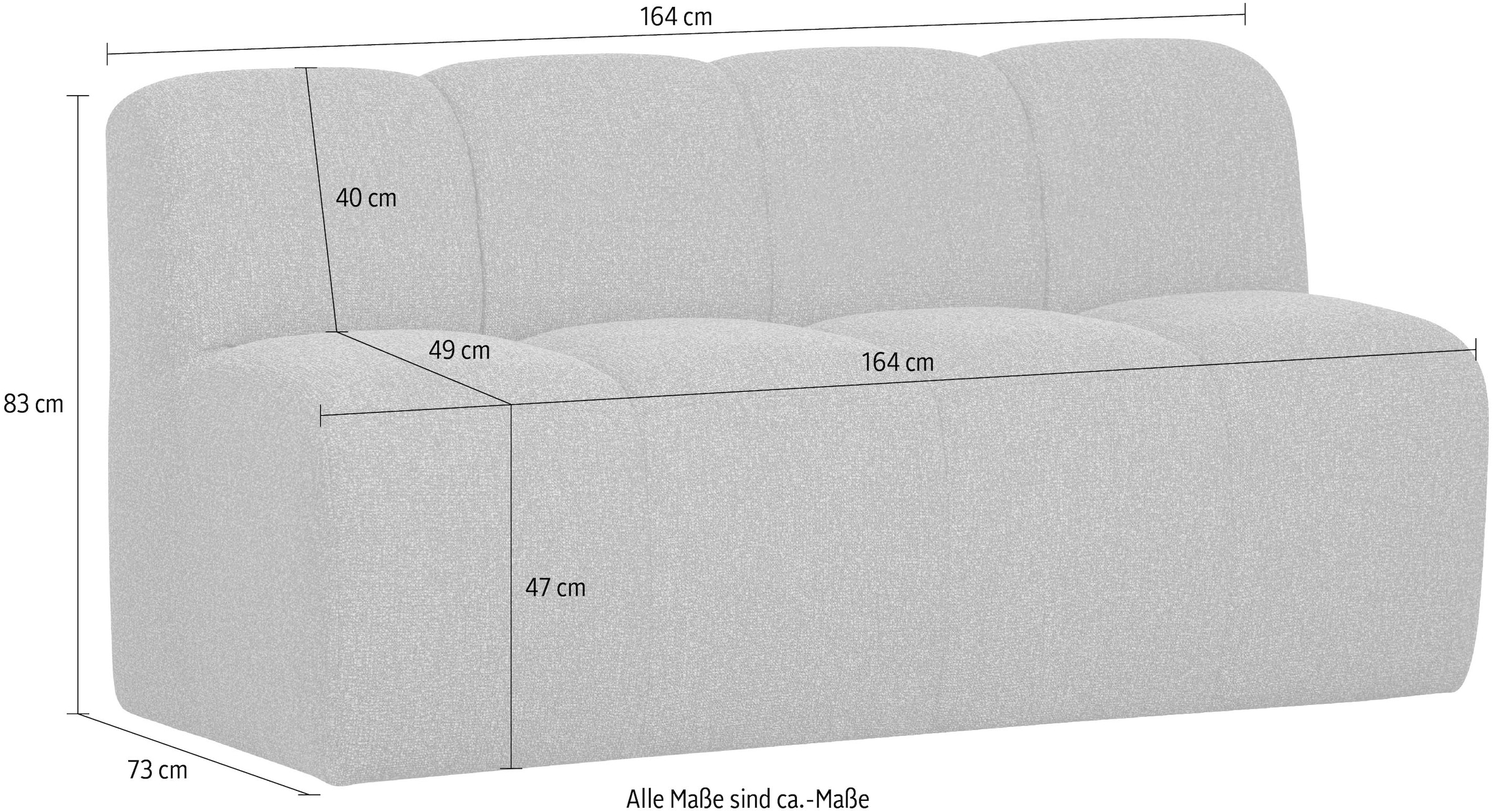 WOOOD Küchensofa »Mojo mit Bezug und Rückenlehne, B 164 x T 73 x H 83 cm« Maximale Verschleißfestigkeit, Tragkraft 150 kg, kombinierbar