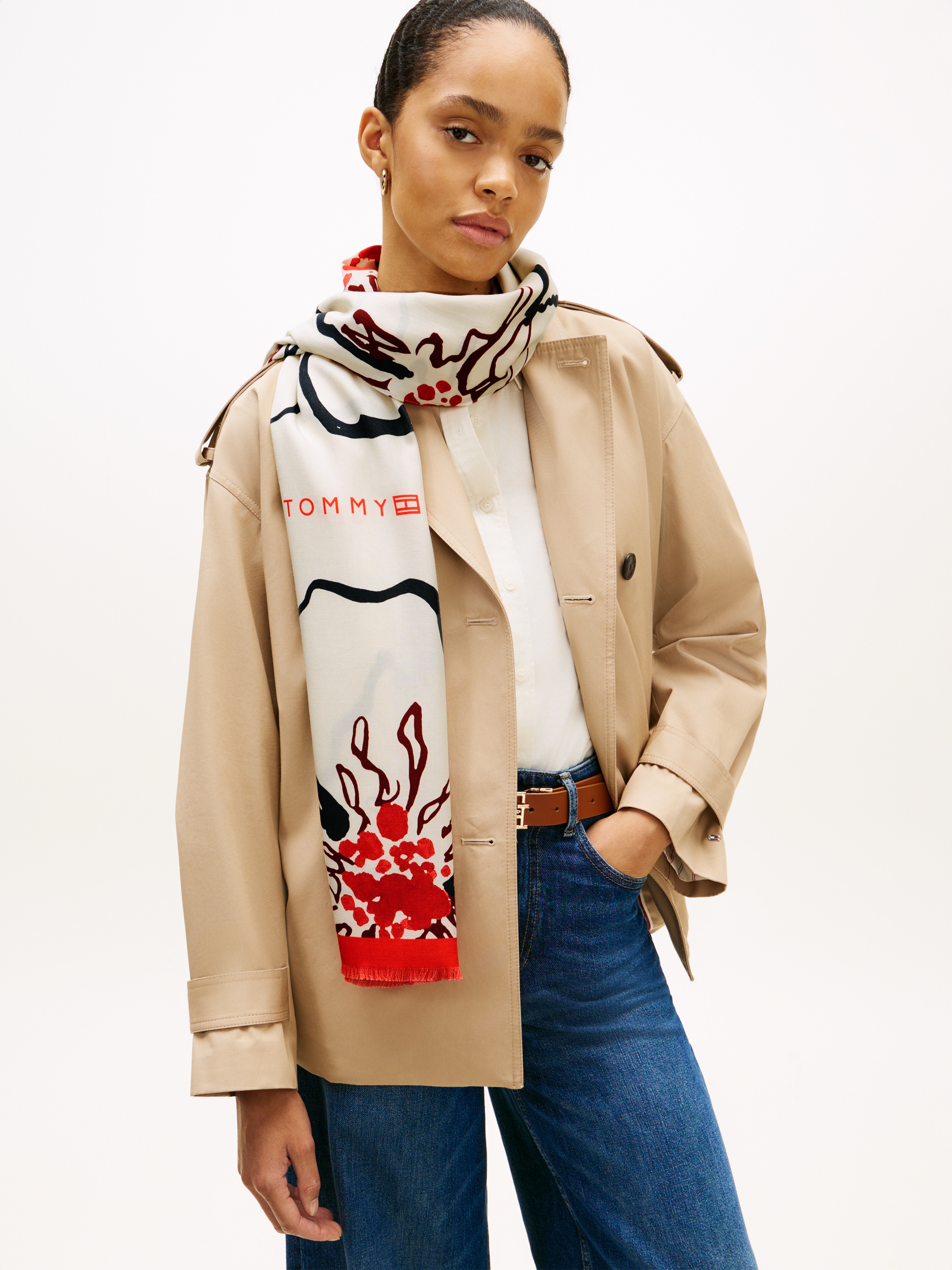 Tommy Hilfiger Modeschal »TH FLAG FLORAL« 80 x 200 cm