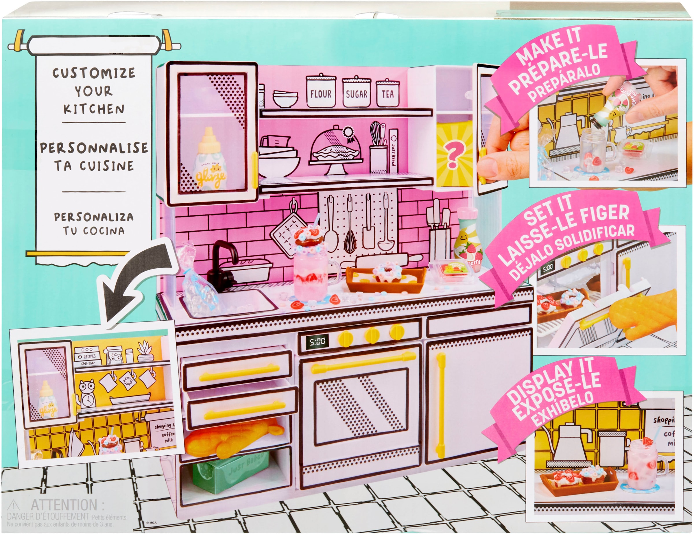MGA's Miniverse Make It Mini Kitchen - DIY-Küchenspielset mit UV-Licht,  Geheimrezept, Kunststoffspiel und Mini-Ofenhandschuhen - nicht essbar -  erfordert Batterien - geeignet für Kinder ab 8 Jahren: : Spielzeug