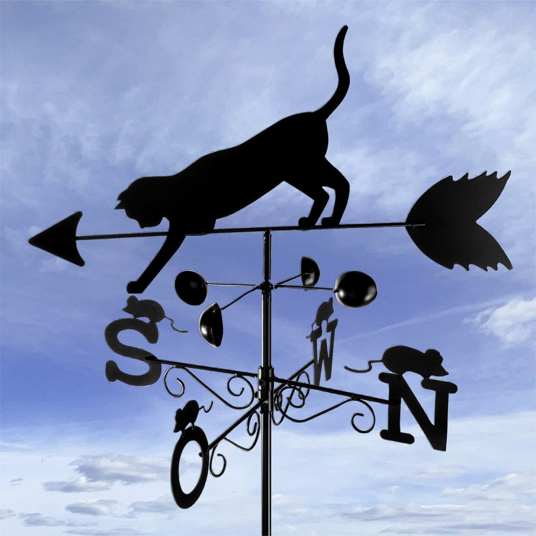 WENKO Wetterfahne »Katze« BxLxH: 50x40x170 cm