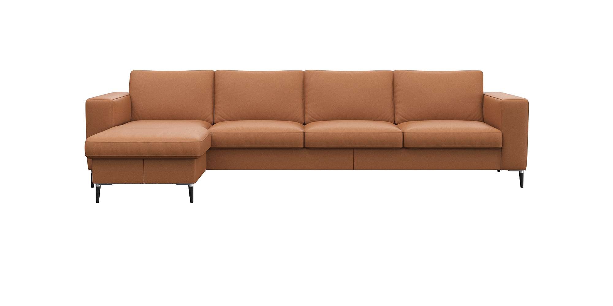 FLEXLUX Ecksofa »Fiore, L-Form«, breite Armlehnen, Kaltschaum, Füße Alu+sch günstig online kaufen