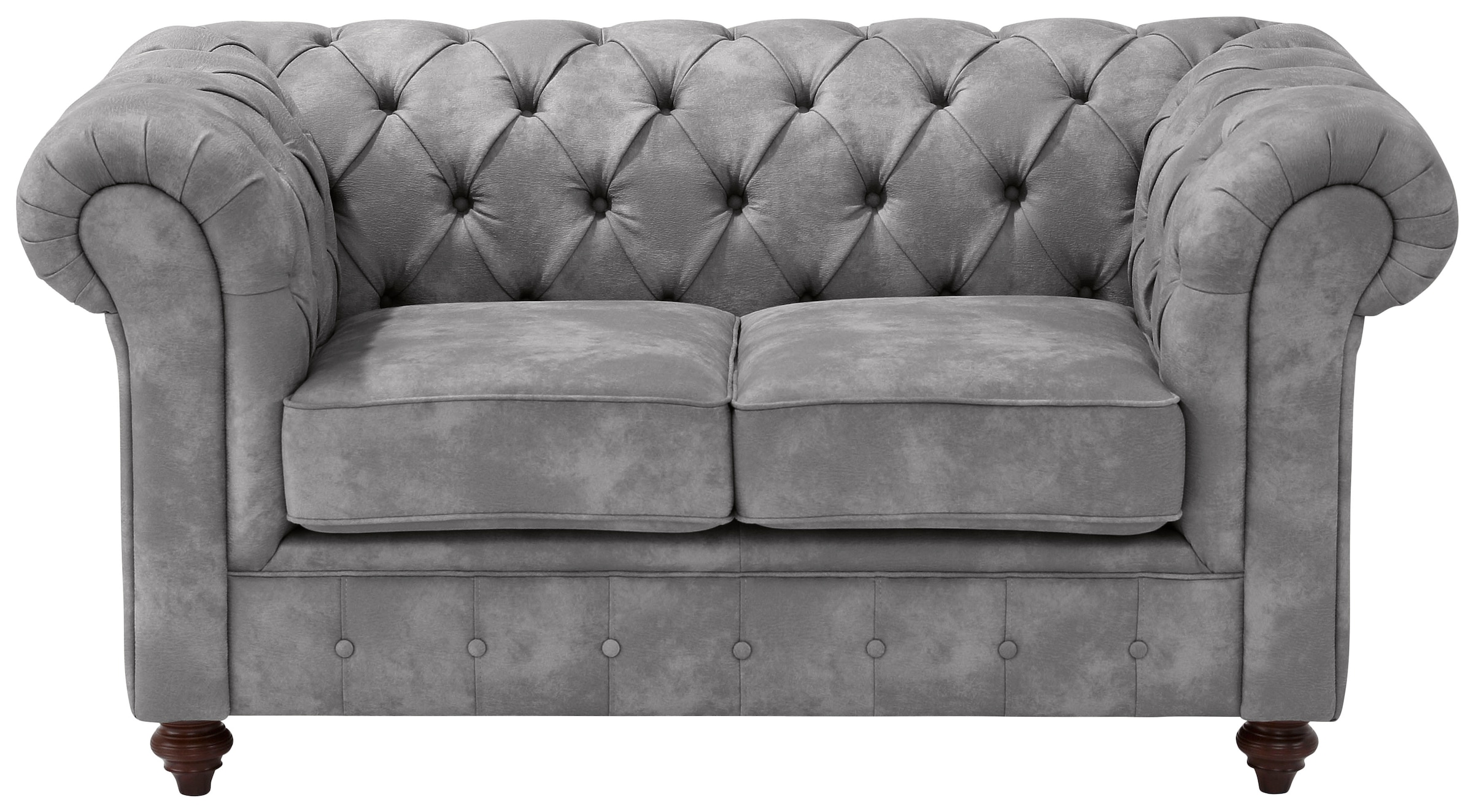 Home affaire Chesterfield-Sofa »Chesterfield 2-Sitzer B/T/H: 150/89/74 cm«, mit hochwertiger Knopfheftung, auch in Leder