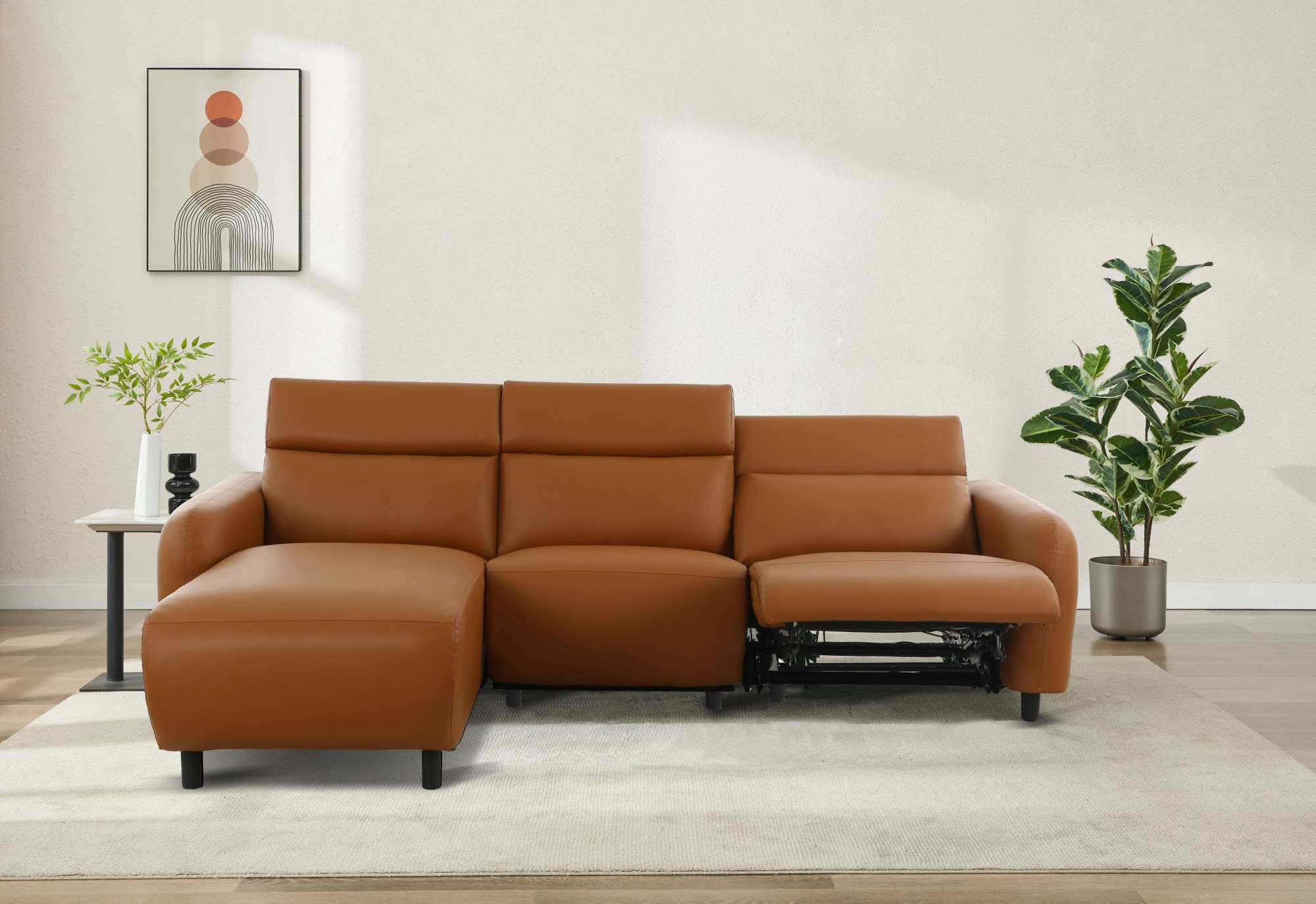 Home affaire Ecksofa »SKAANE Lederoptik, L-Form, 274 cm, manuelle u. elektr günstig online kaufen