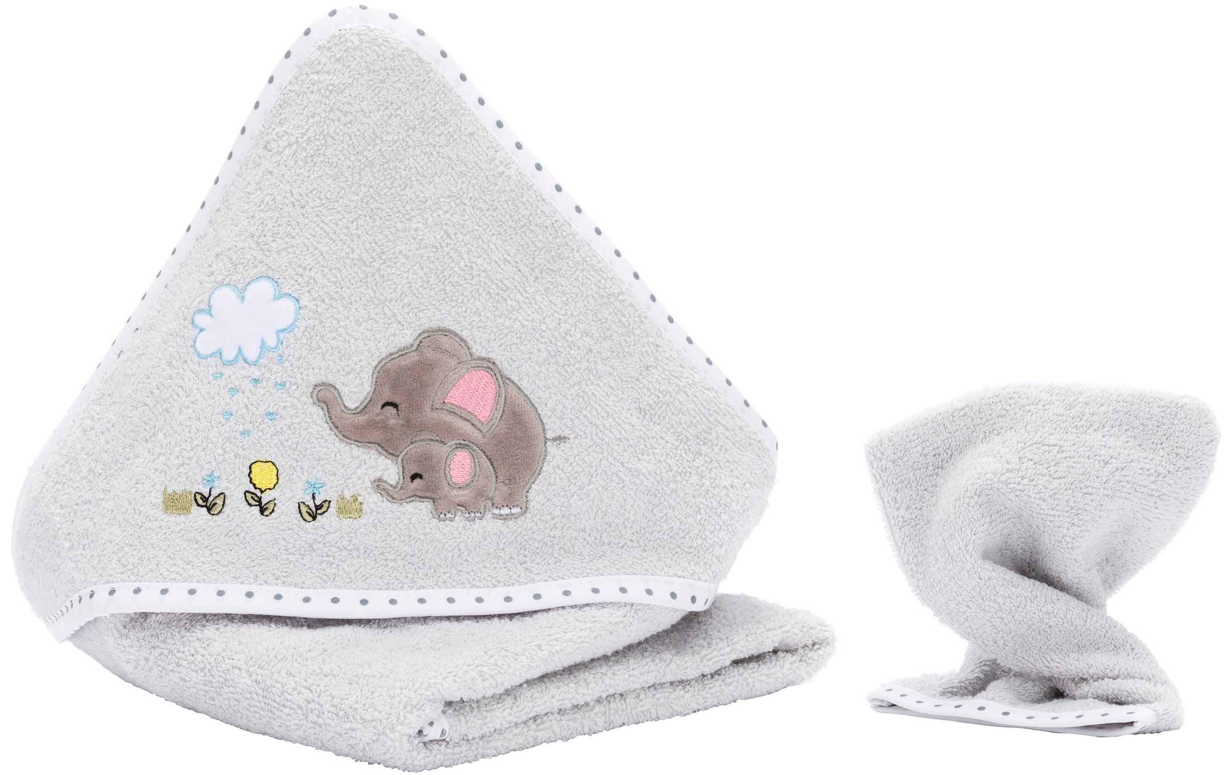Fillikid Kapuzenhandtuch »Kapuzenbadetuch mit Waschhandschuh«