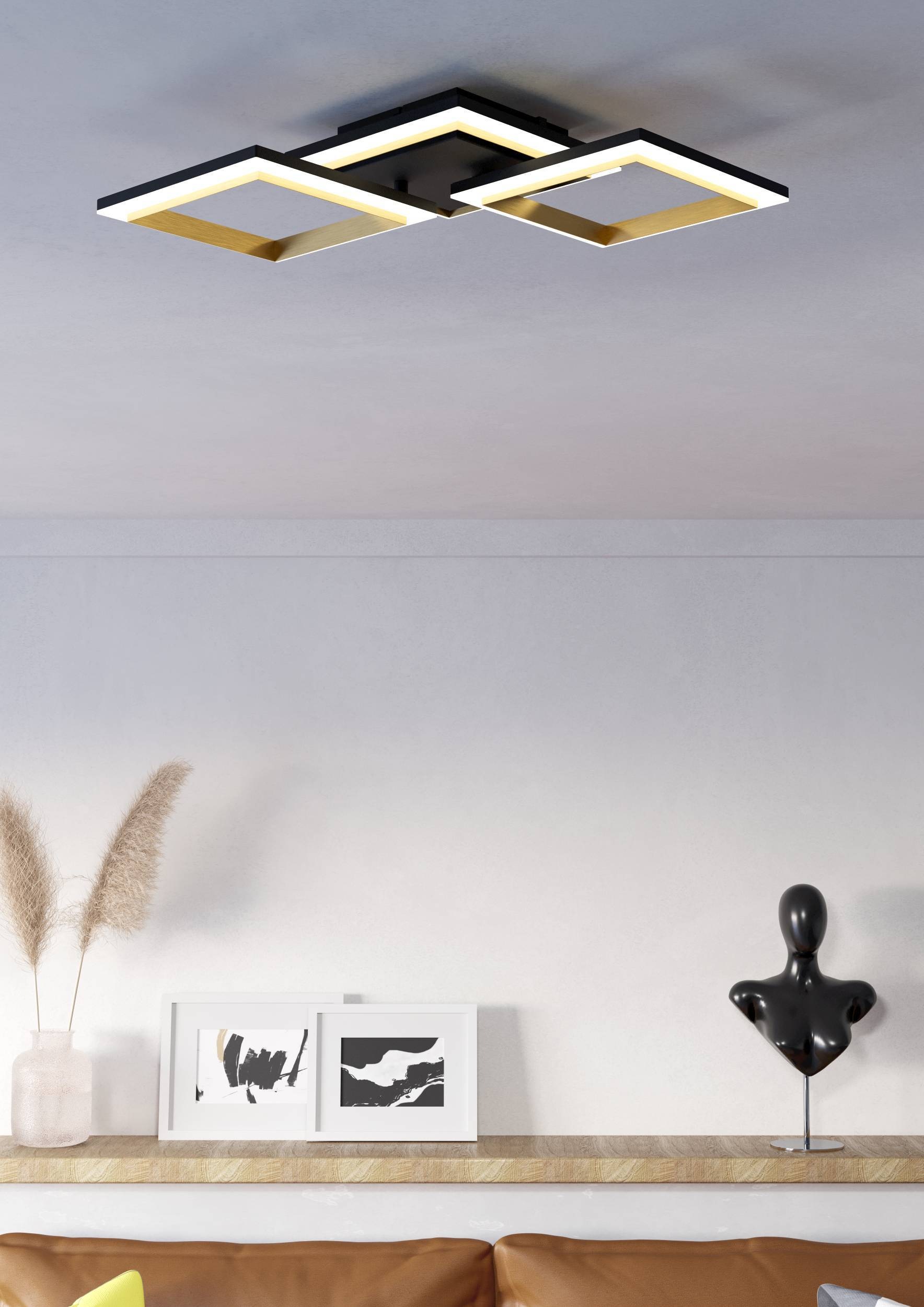 EGLO Deckenleuchte »Calliera Deckenlampe, Metall und Kunststoff, Bürolampe günstig online kaufen