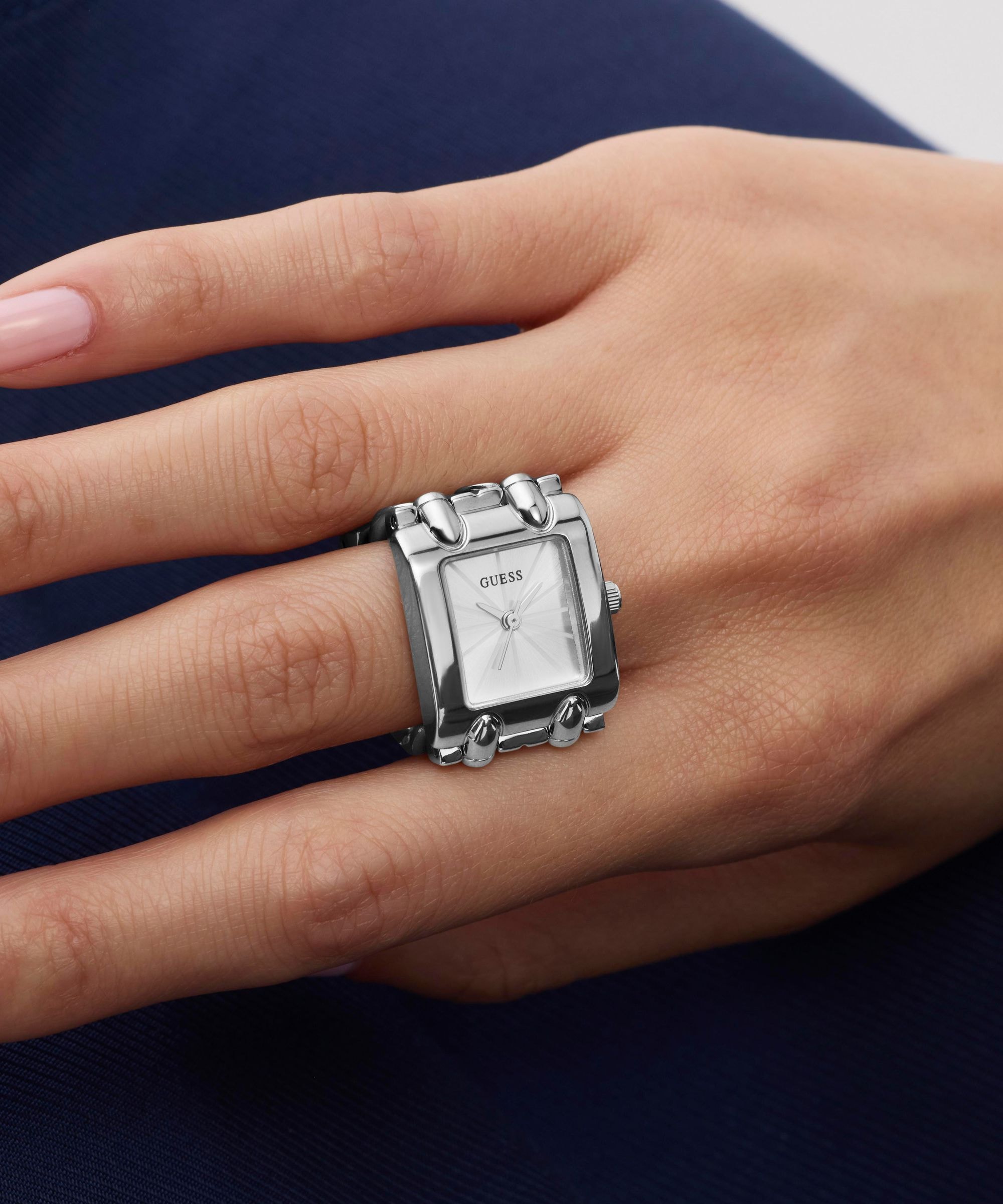 Guess Quarzuhr »MOD HEAVY METAL« Armbanduhr, Damenuhr, Edelstahlarmband, analog