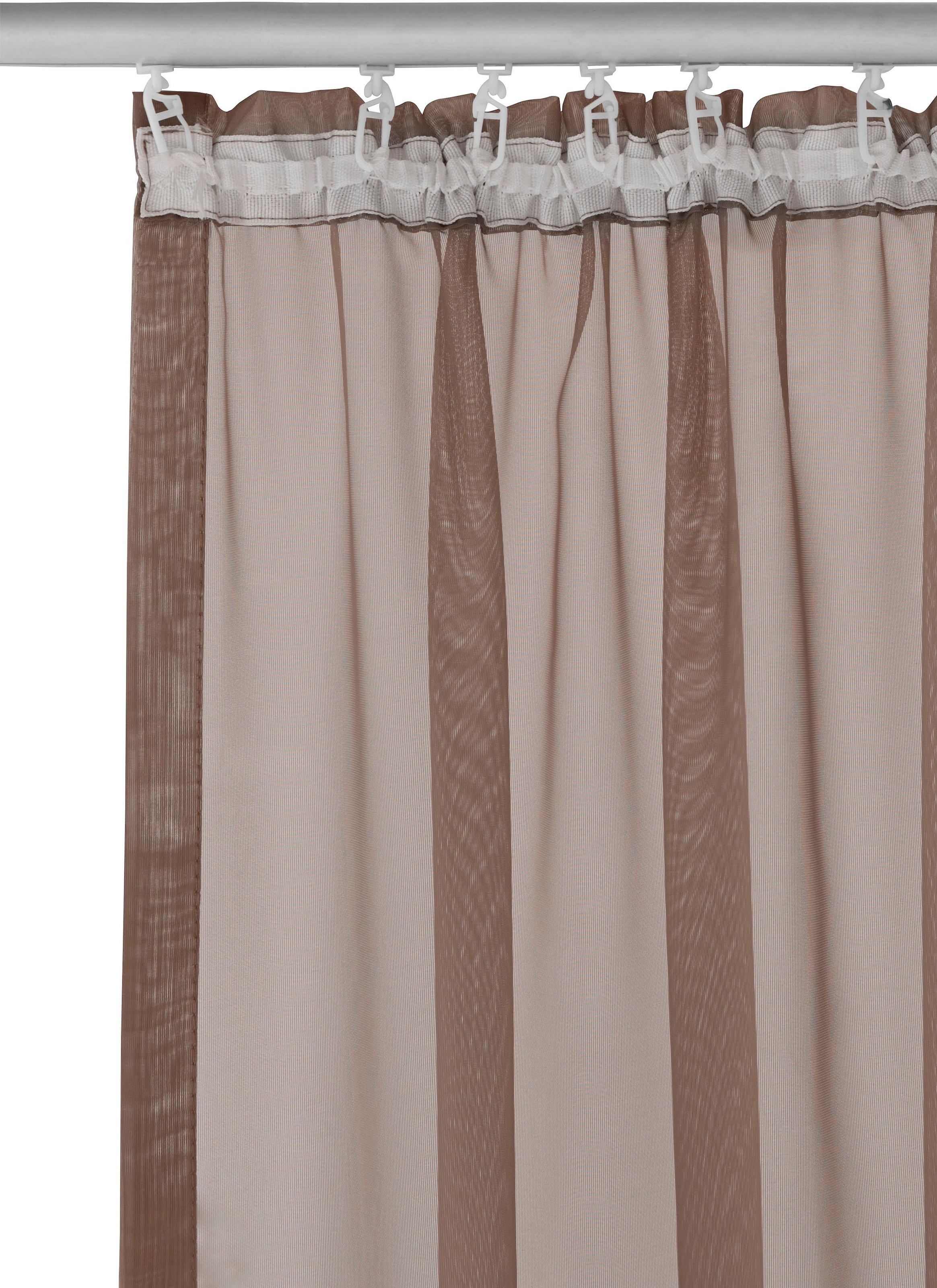 my home Gardine »XANA mit Ösen, Kräuselband oder Schlaufen«, (1 St.), Bestseller, einfarbig, 1 bzw. 2 Schals, pflegeleicht, Schal