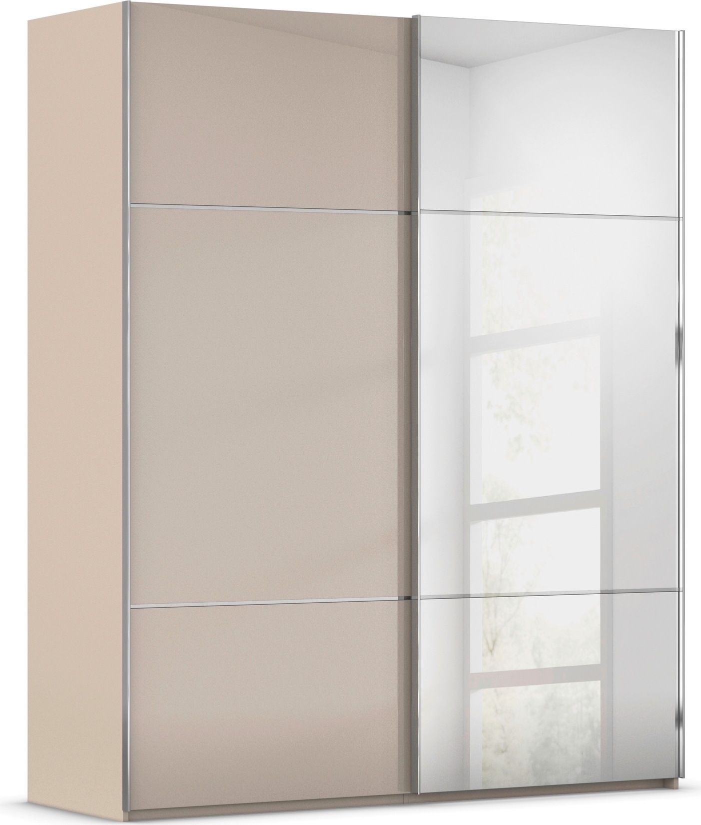 rauch Schwebetürenschrank »Kleiderschrank Schrank Garderobe Schlafzimmerschrank SCALE-TRIO« edle dreigeteilte Front mit 2 Zierleisten Spiegel/Glas MADE IN GERMANY