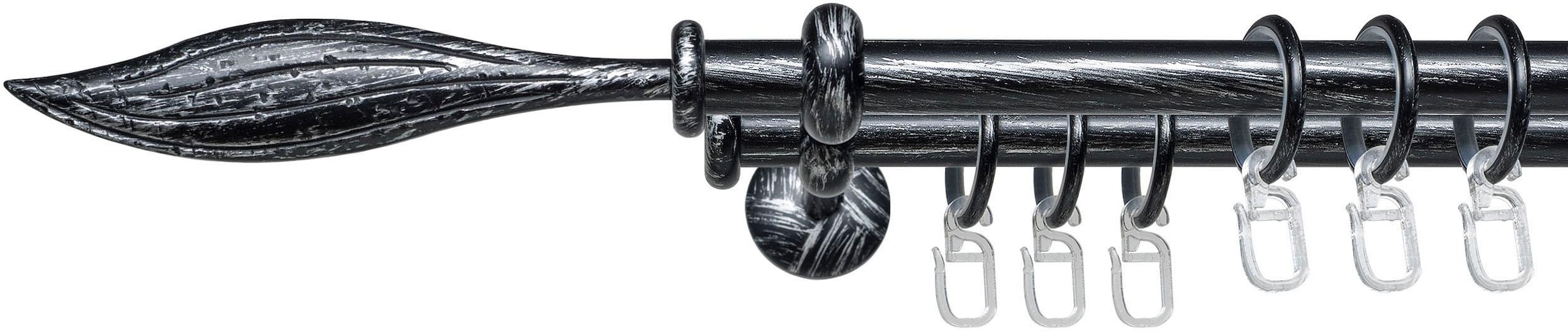 Liedeco Gardinenstange »Esp Blatt« Ø 16 mm 2 läufig-läufig Fixmaß günstig online kaufen