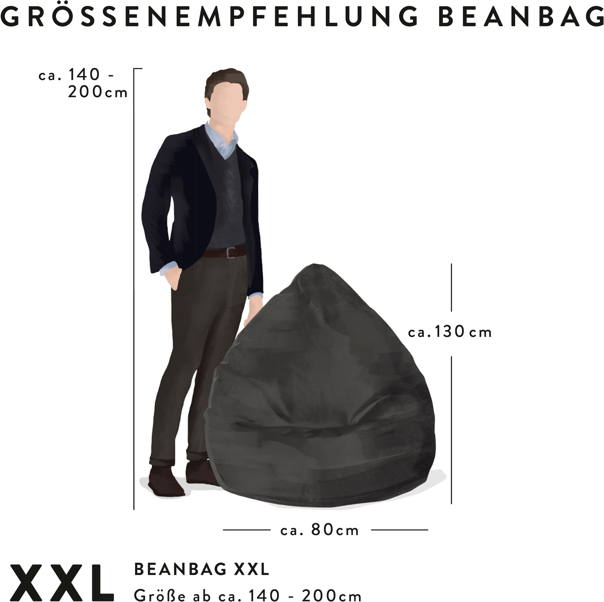 Magma Heimtex Sitzsack »BeanBag MARLA XXL«, (1 St.)