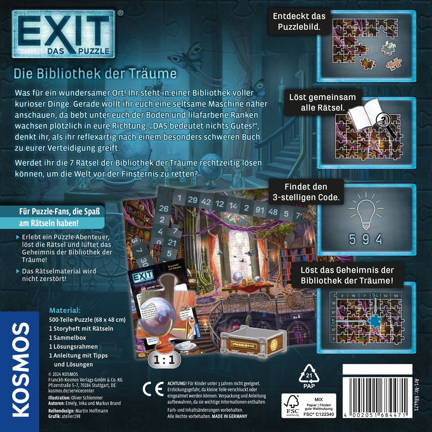 Kosmos Puzzle »EXIT® Das Puzzle Die Bibliothek der Träume« Made in Germany