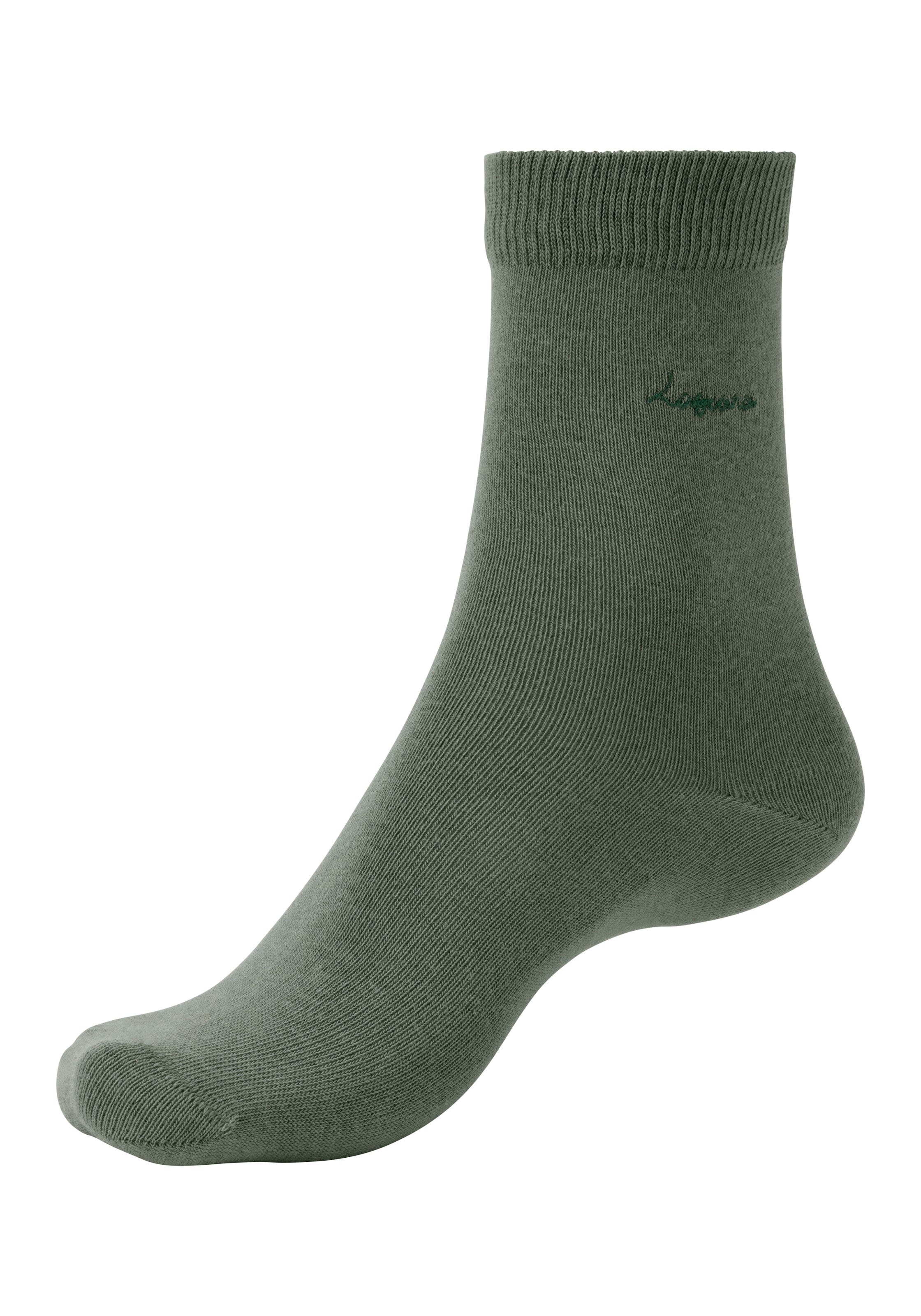 LASCANA Basicsocken, (Box, 7 Paar), mit hochwertiger Logo Stickerei