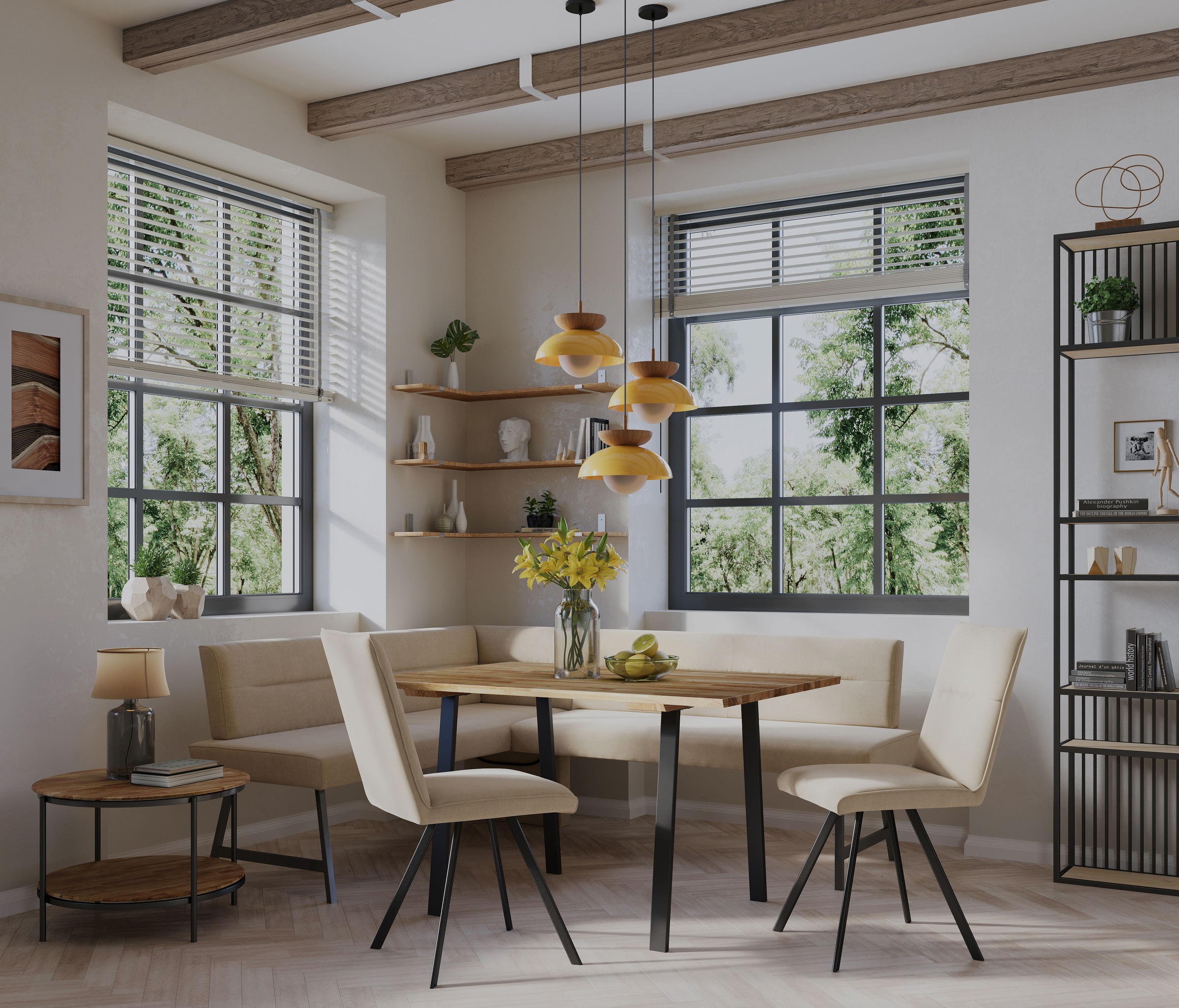 Home affaire Eckbankgruppe »Sava« Set, 4 Stk. tlg. Eckbank mit Wellenfederu günstig online kaufen