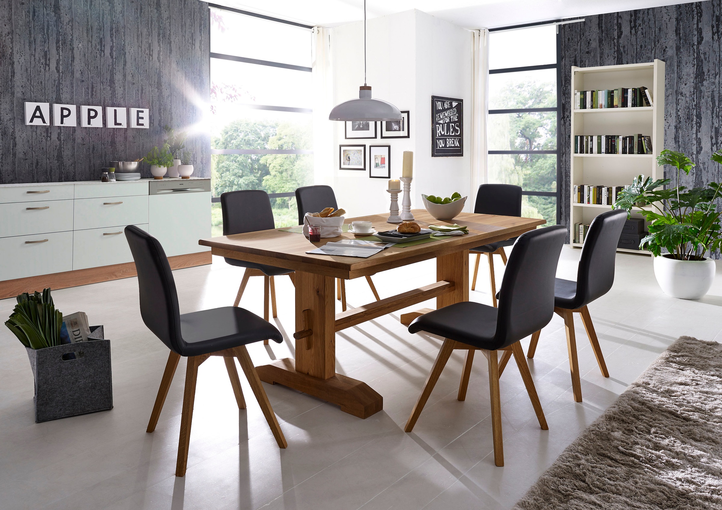 massivline&more 4-Fußstuhl »Karla« (Set) 2 Stk.Gestell aus Massivholz günstig online kaufen