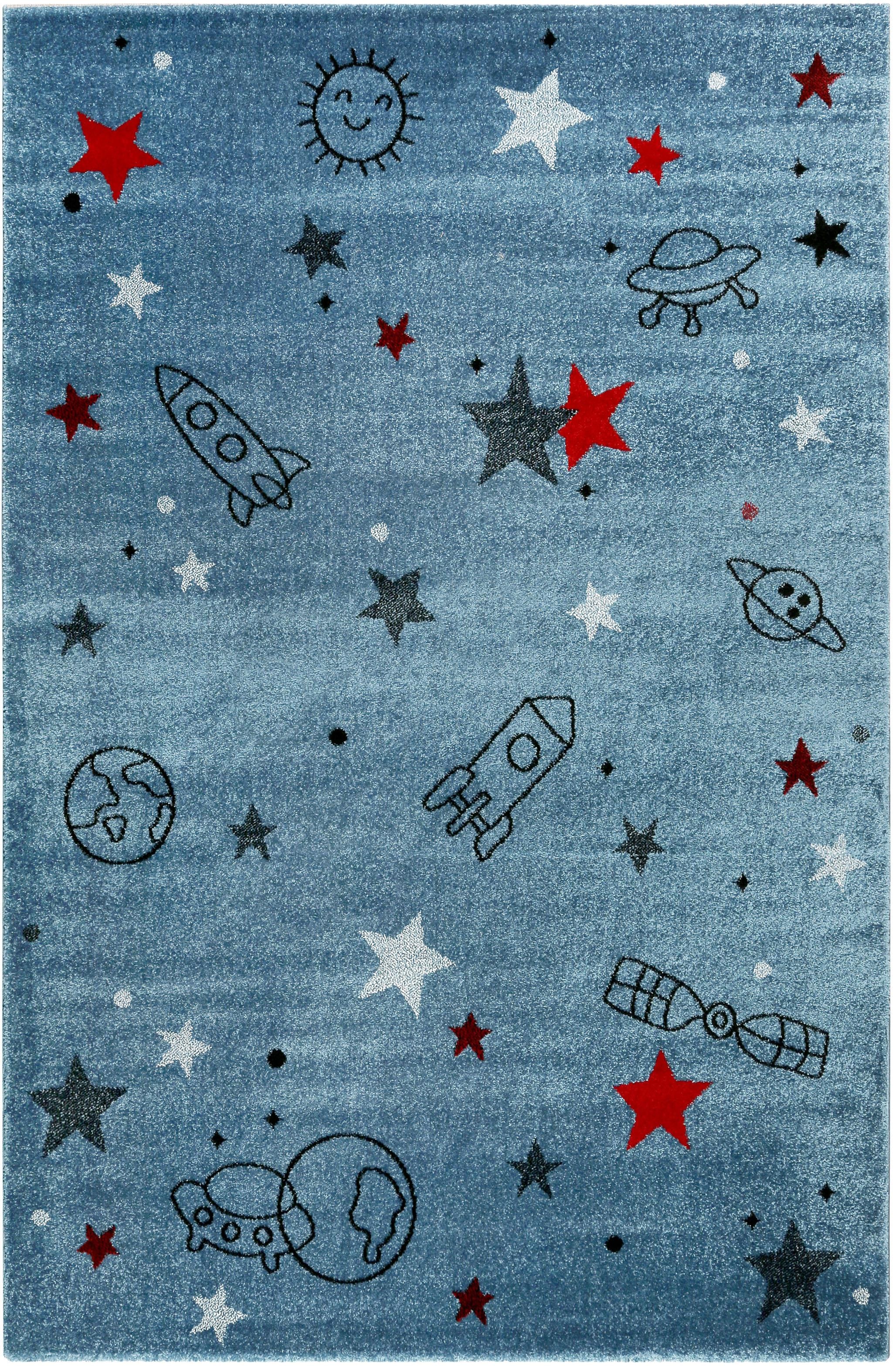 Esprit Kinderteppich »Yoda ESP-21980«, rechteckig, 13 mm Höhe, Weltall Design, Astronaut, Kurzflor, Kinderzimmer