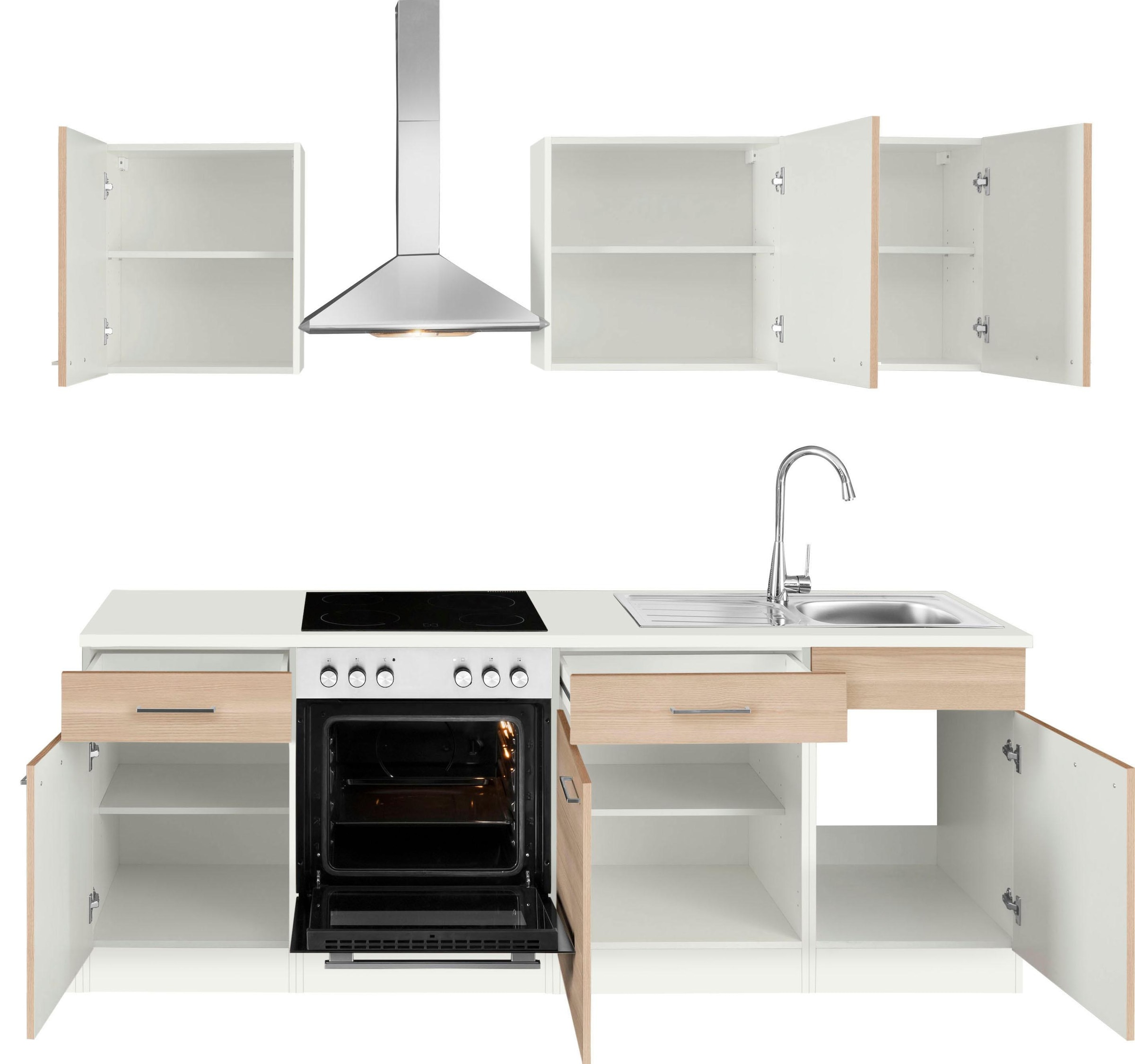 wiho Küchen Küchenzeile »Zell«, mit E-Geräten, Breite 220 cm auf Raten  bestellen