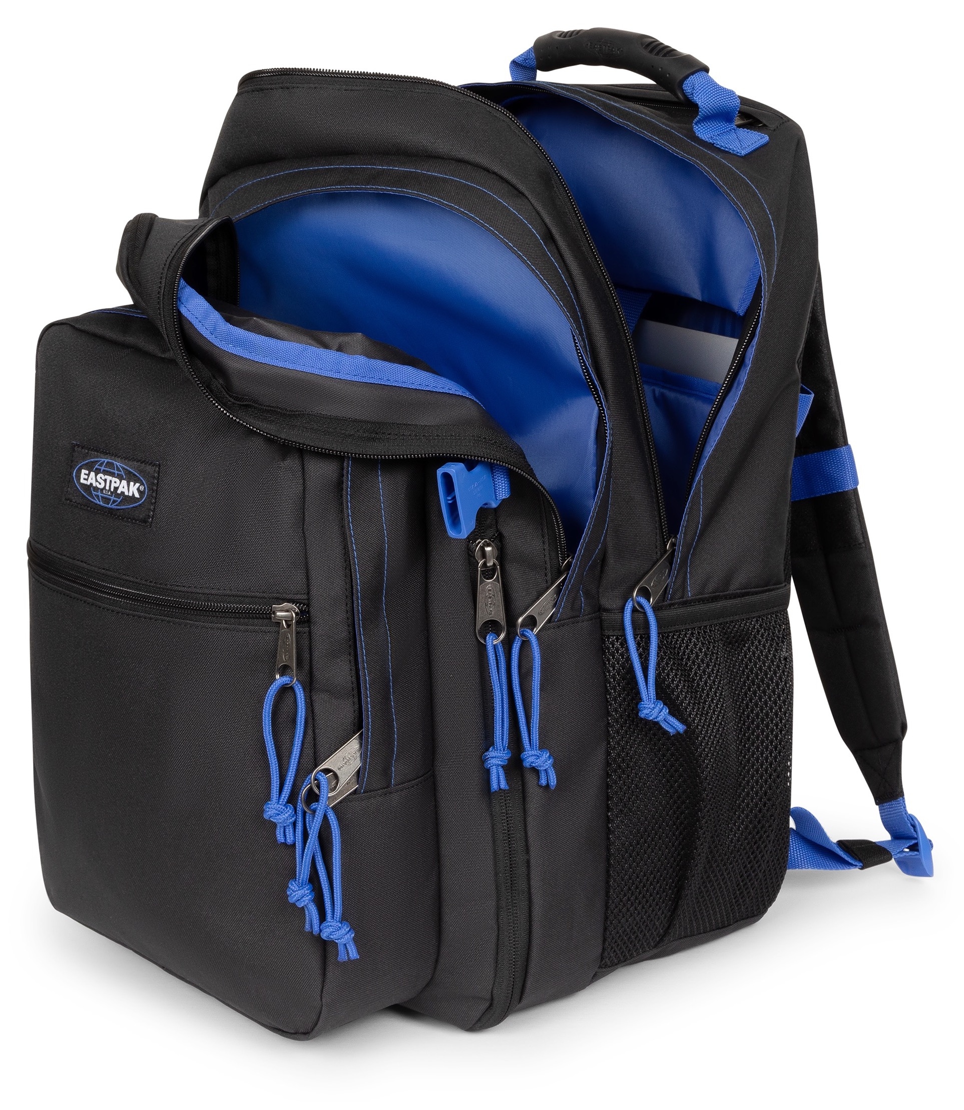 Eastpak Freizeitrucksack »TUTOR Kontrast Black Blue« Schulrucksack mit seitlichem Laptopfach