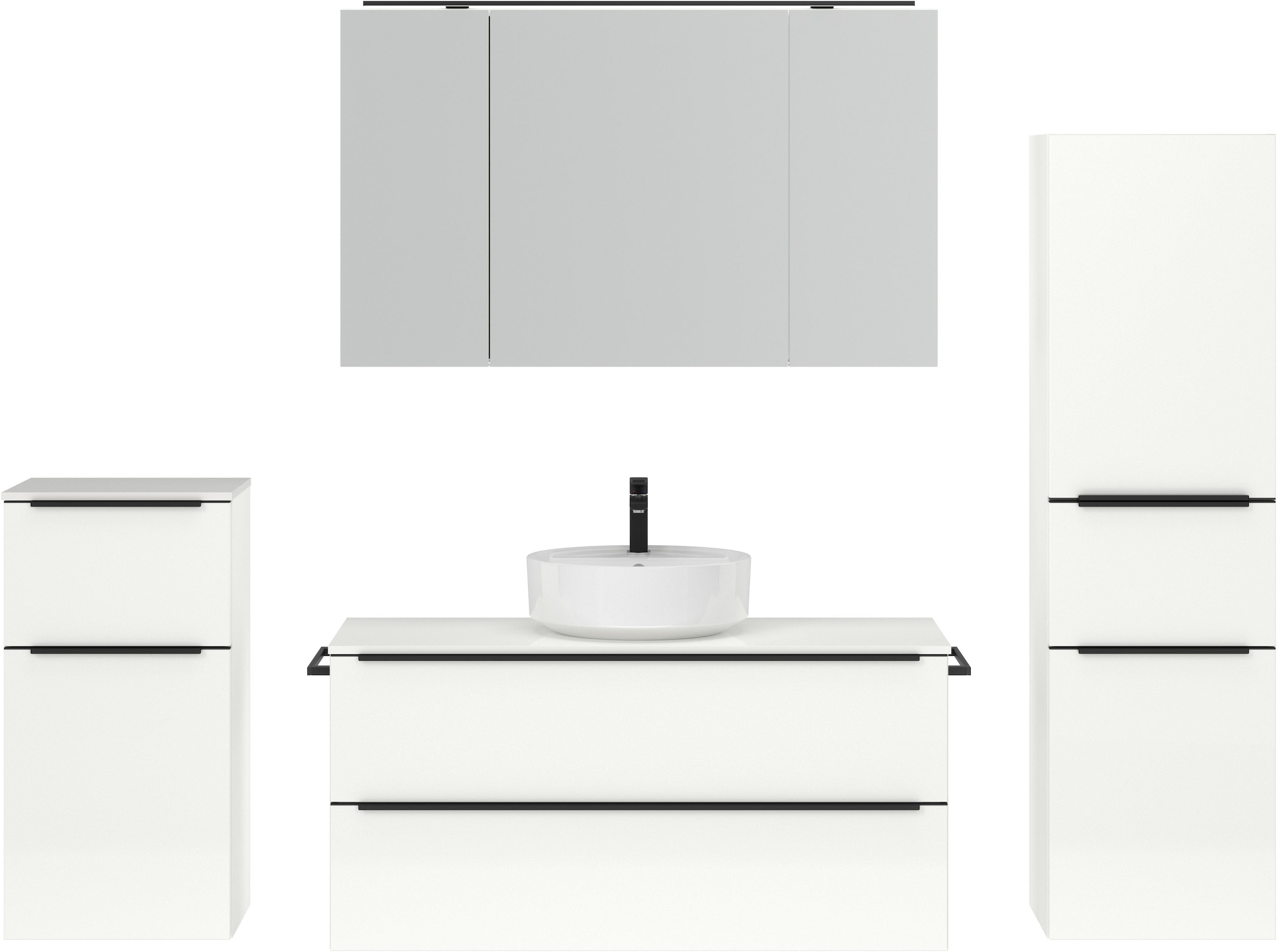 nobilia® Badmöbel-Set »Alvene« vormontiert, mit Soft-Close, 4 Stk. tlg. günstig online kaufen