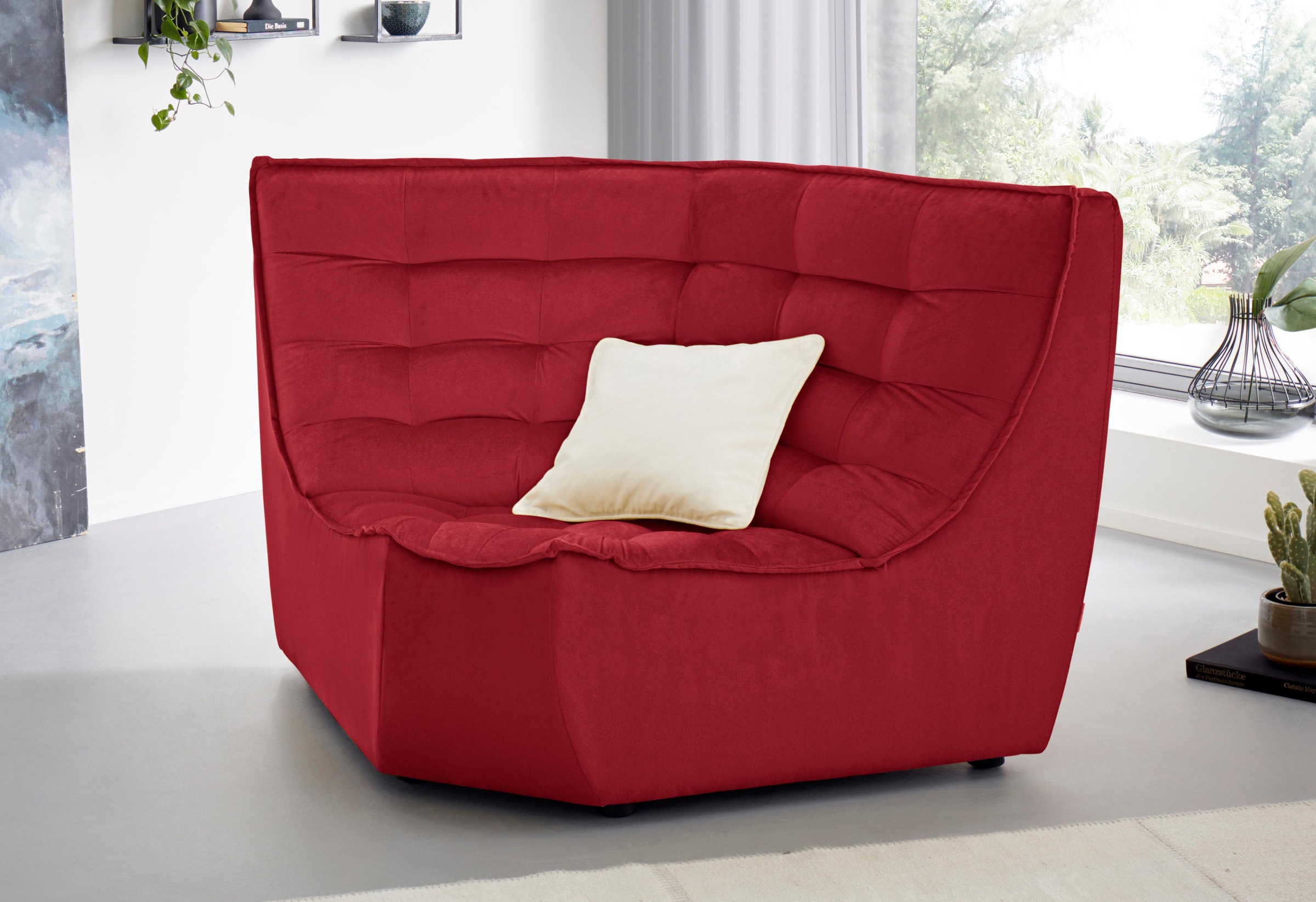 CALIA ITALIA Ecksofa »Banjo,, Eckelement, tolles Design und hoher Sitzkomfo günstig online kaufen