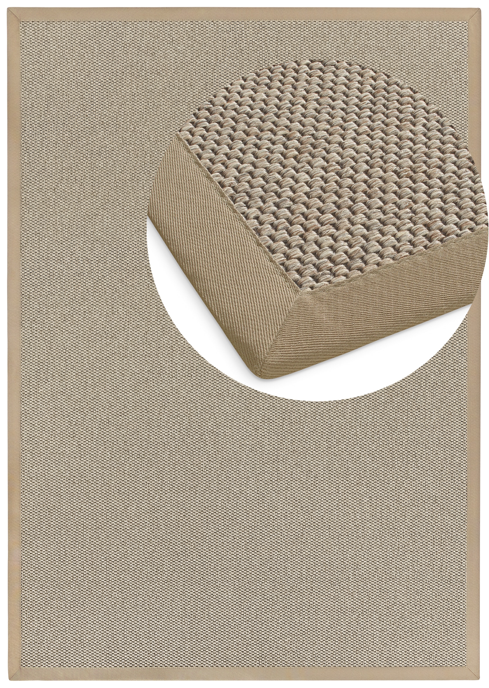 Dekowe Teppich »Naturana Panama« rechteckig 8 mm Höhe Flachgewebe, meliert, Sisal-Optik, mit Bordüre, Wohnzimmer