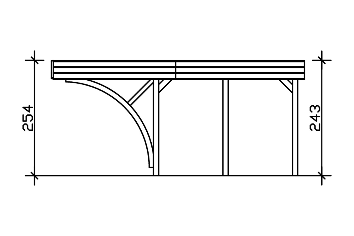 Skanholz Doppelcarport »Friesland Set 8«, Fichtenholz, 514 cm, dunkelgrau