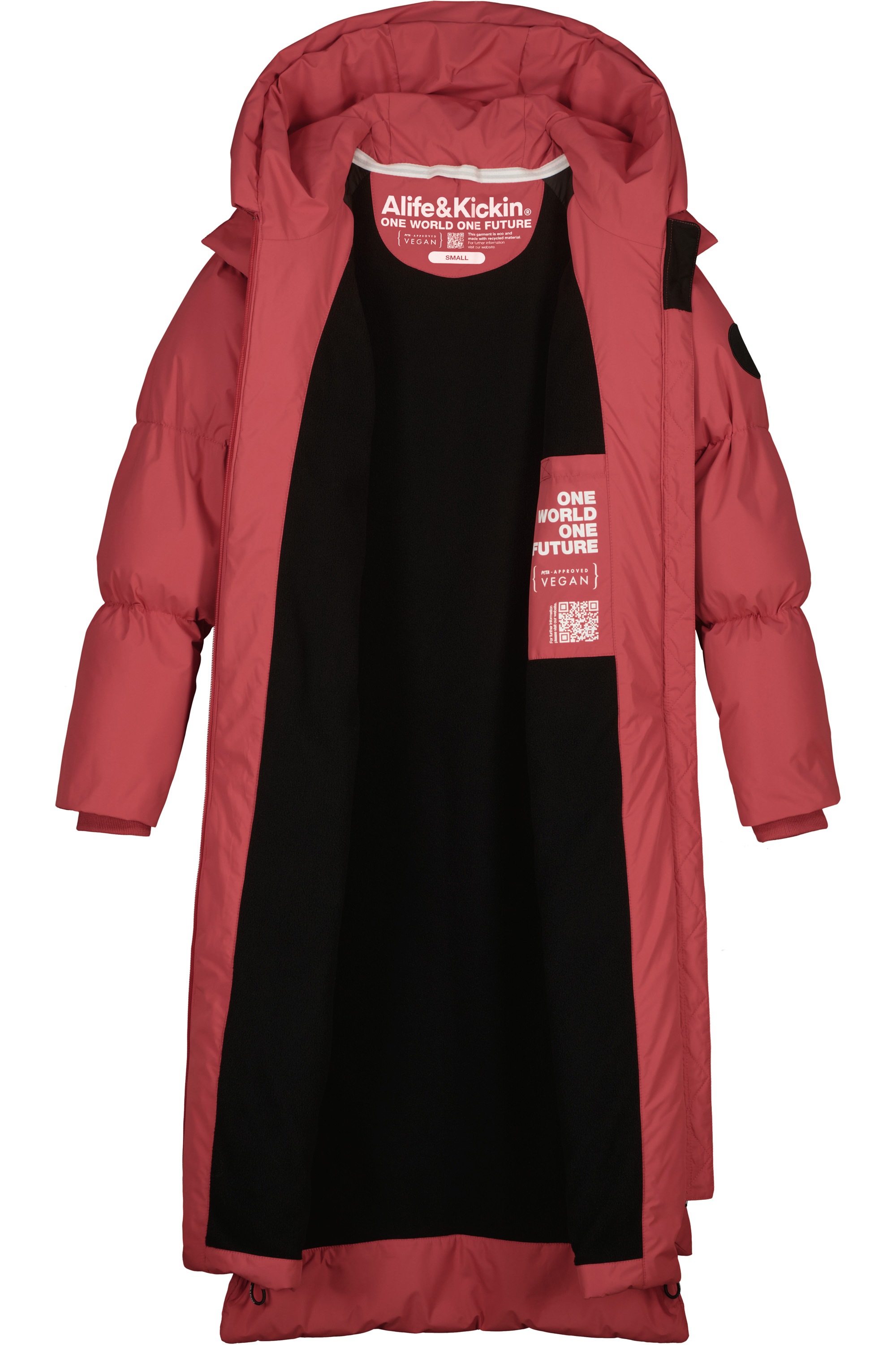 Alife & Kickin Winterjacke »Damen RihannaAK A«, mit Kapuze, Langer, warmer Wintermantel mit großer Kapuze und Fleece Innenfutter