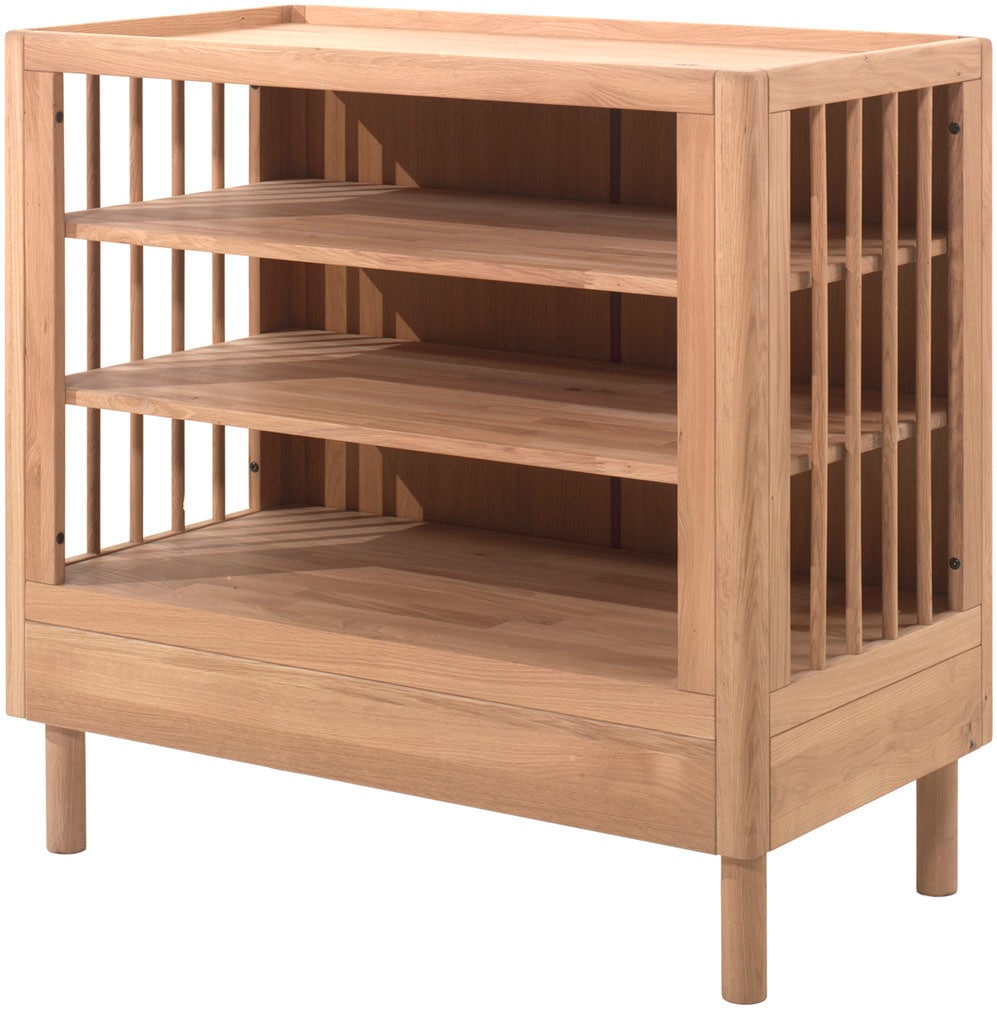 Home affaire Wickelkommode »Wickelregal aus massvier Eiche natur geölt, zeitloses Design«, bis 11 kg, mit 3 geräumigen Fächern, stabil und standfest gebaut, 100 cm