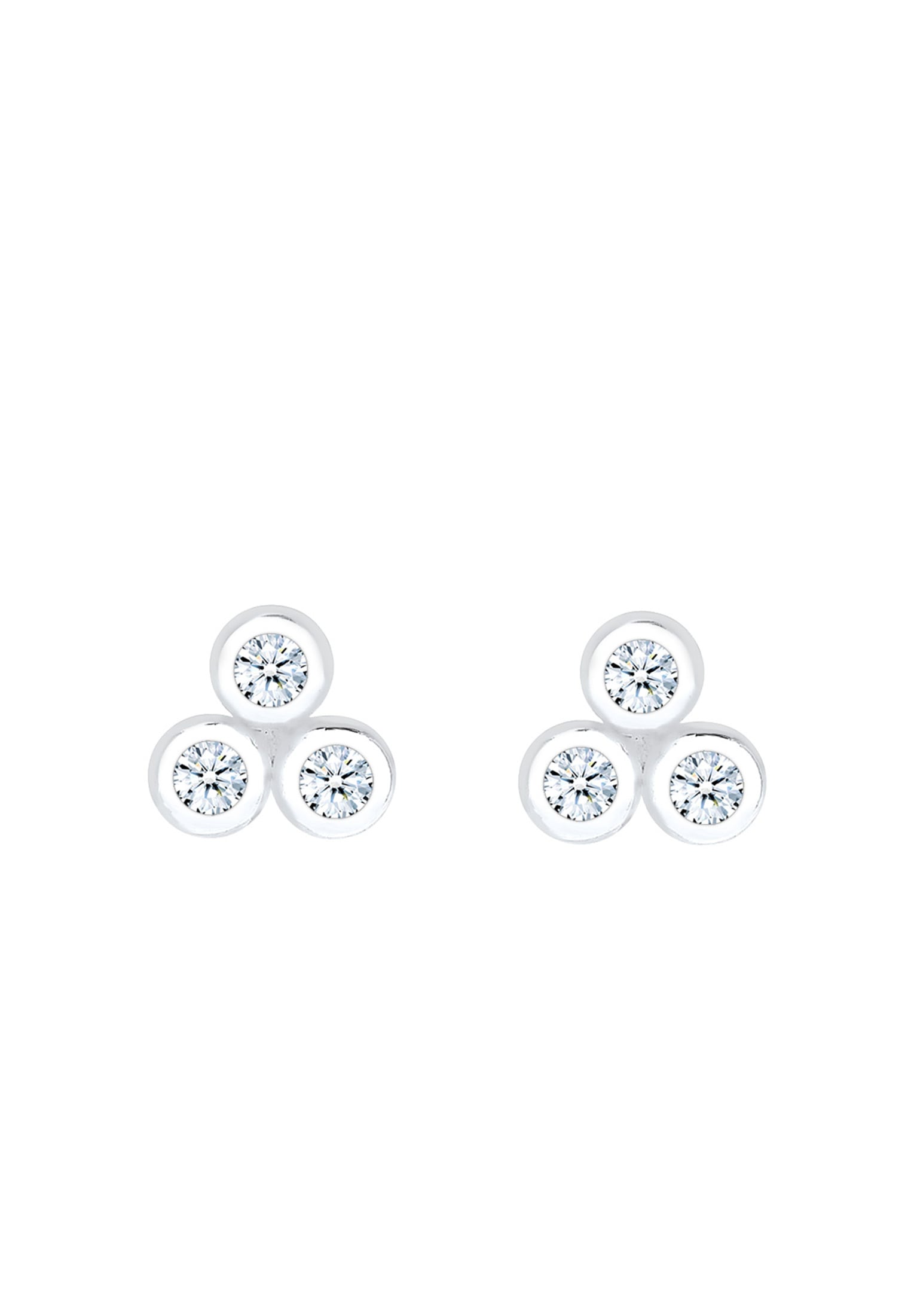 Elli DIAMONDS Paar Ohrstecker »Kreis Trio Diamant (0.09 ct.) 925 Sterling Silber«