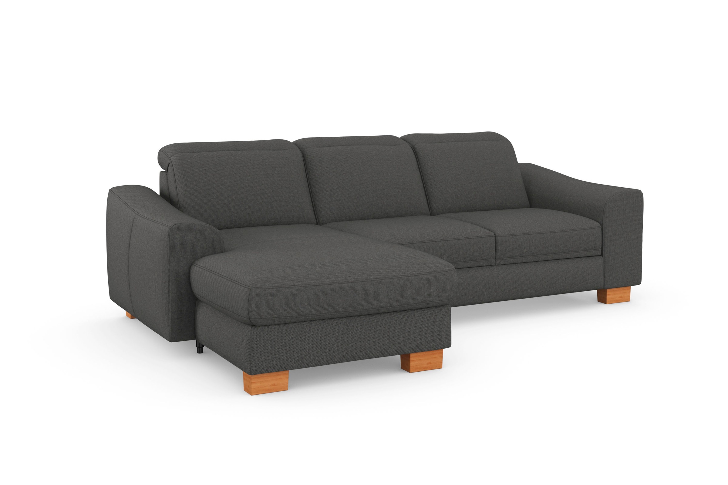sit&more Ecksofa »Dundee L-Form«, mit Federkern und Massivholzfüßen, wahlweise mit Kopfteilverstellung