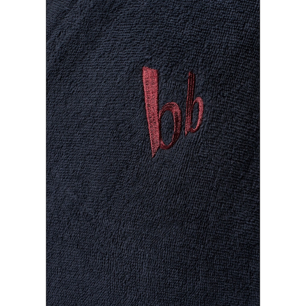 Bruno Banani Herrenbademantel »Roy«, (1 St.), mit farblich abgesetzten Streifen, Bademantel aus 100% Baumwolle, Bademäntel mit Taschen