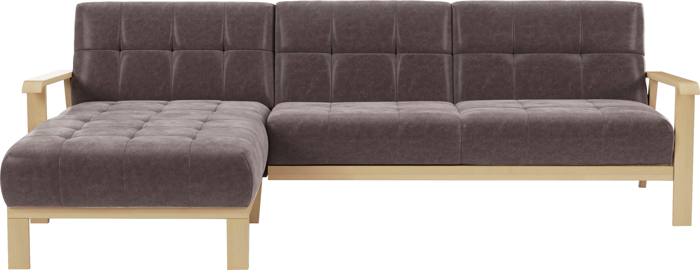 sit&more Ecksofa »Billund L-Form« Armlehnen aus Buchenholz in natur, versch günstig online kaufen