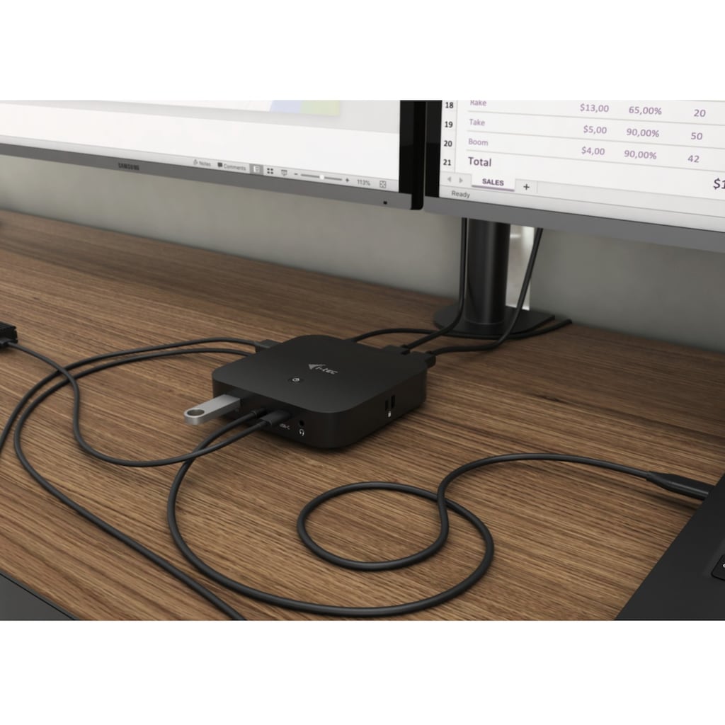 I-TEC Laptop-Dockingstation »USB-C Dual Display Docking Station with Power Delivery 100 W + Univers«