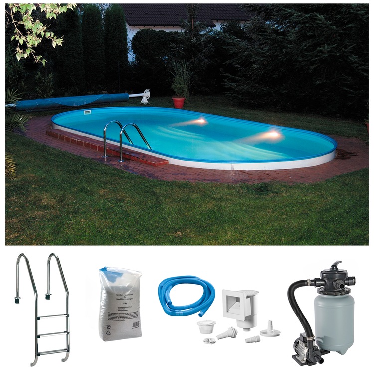 Ovalpool »Lanzarote I«, (Set), 5-tlg., BxLxH: 250x450x110 cm