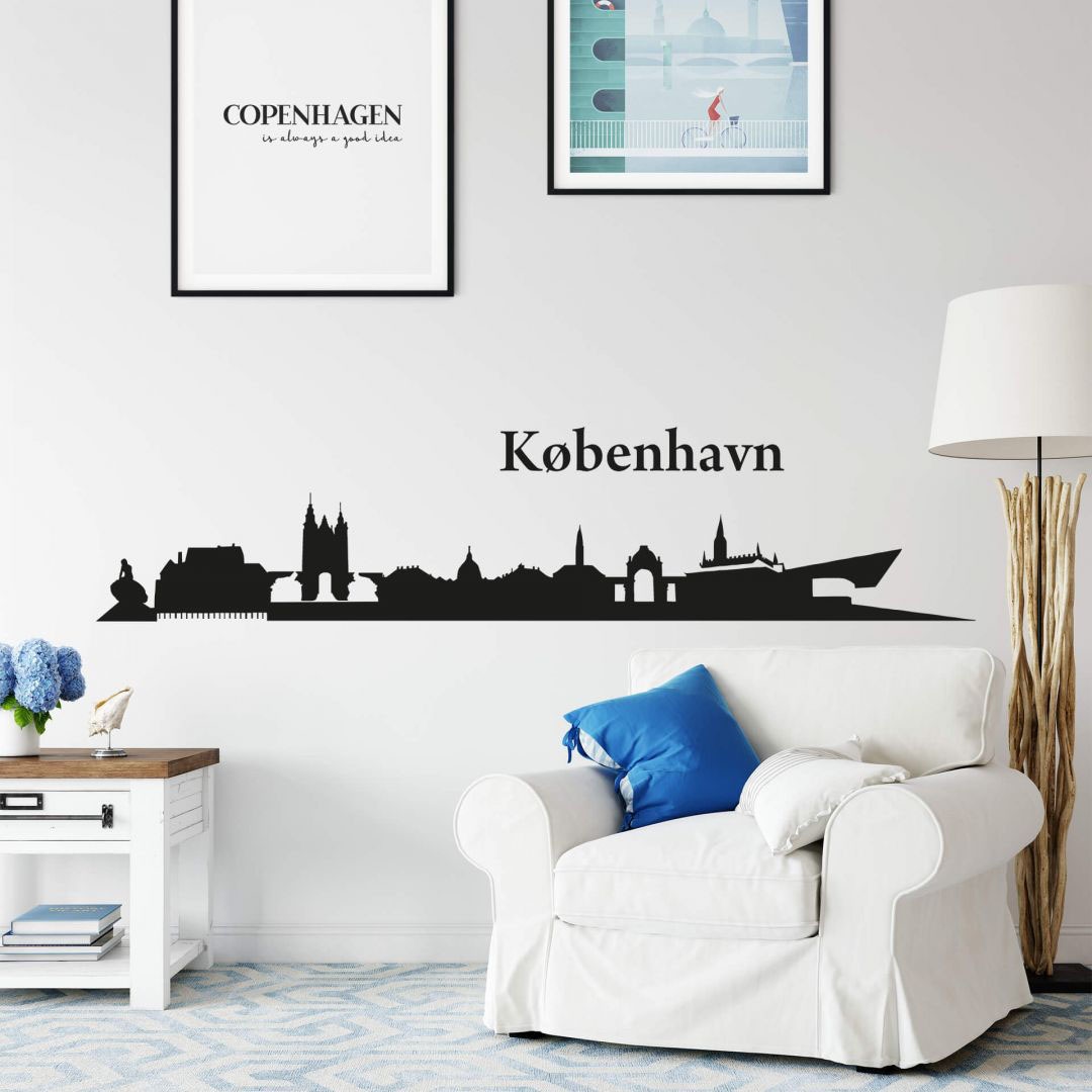 Wall-Art Wandtattoo »Stadt Skyline Kopenhagen 120cm«, (Set, 1 St.), selbstk günstig online kaufen