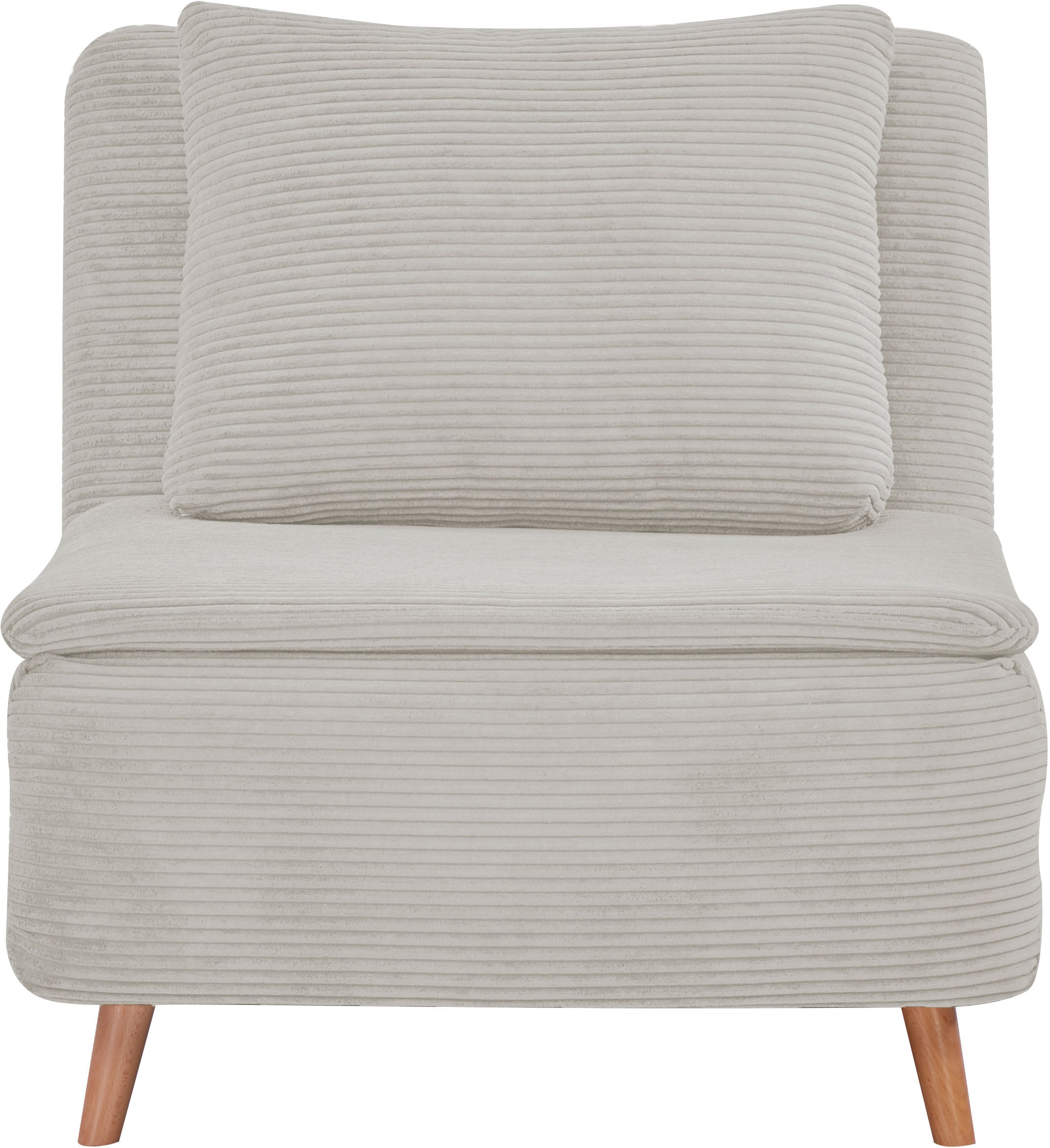 INOSIGN Sessel »AINSLEY«, wandelbar zum Gästebett, Schlafsofa, Webstoff u. Cord-Bezug
