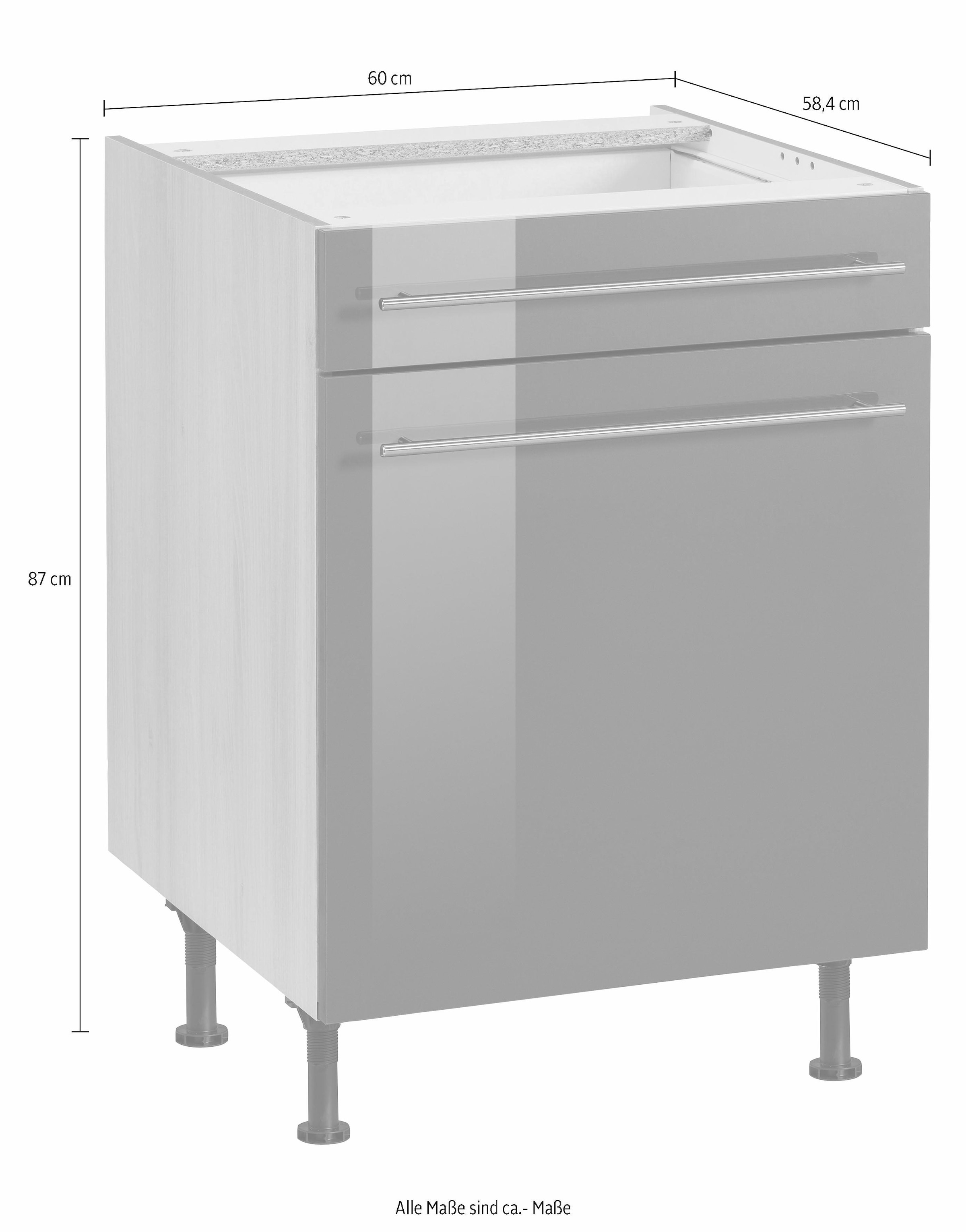 OPTIFIT Unterschrank »Bern«, 60 cm breit, mit Tür und Schubkasten, mit höhenverstellbaren Füßen