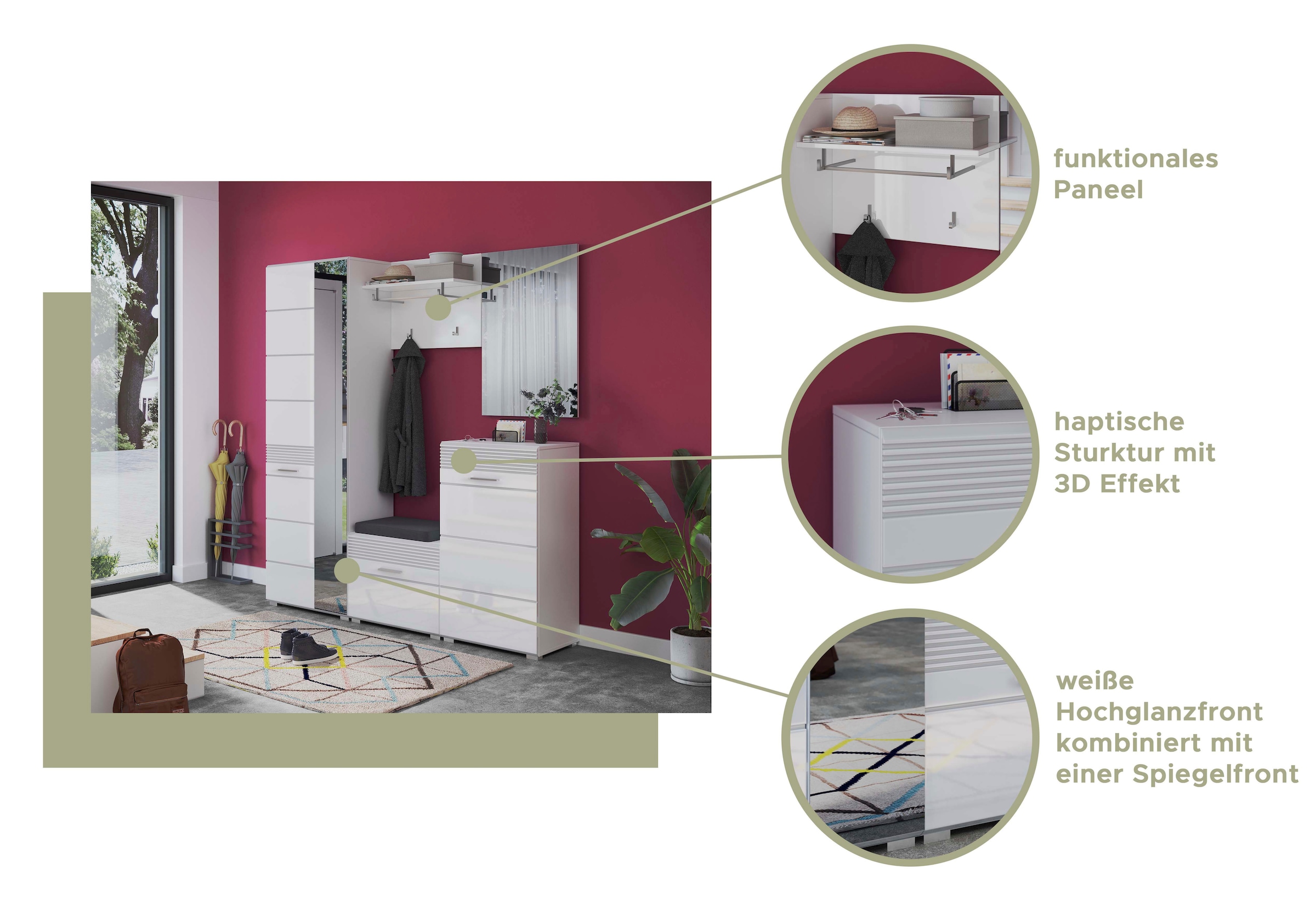 INOSIGN Garderobenspiegel »Malmö, Höhe 85 cm, rahmenlose Optik, hochwertiges Spiegelglas«, Spiegel, Wandspiegel, Flurspiegel, Dielenspiegel