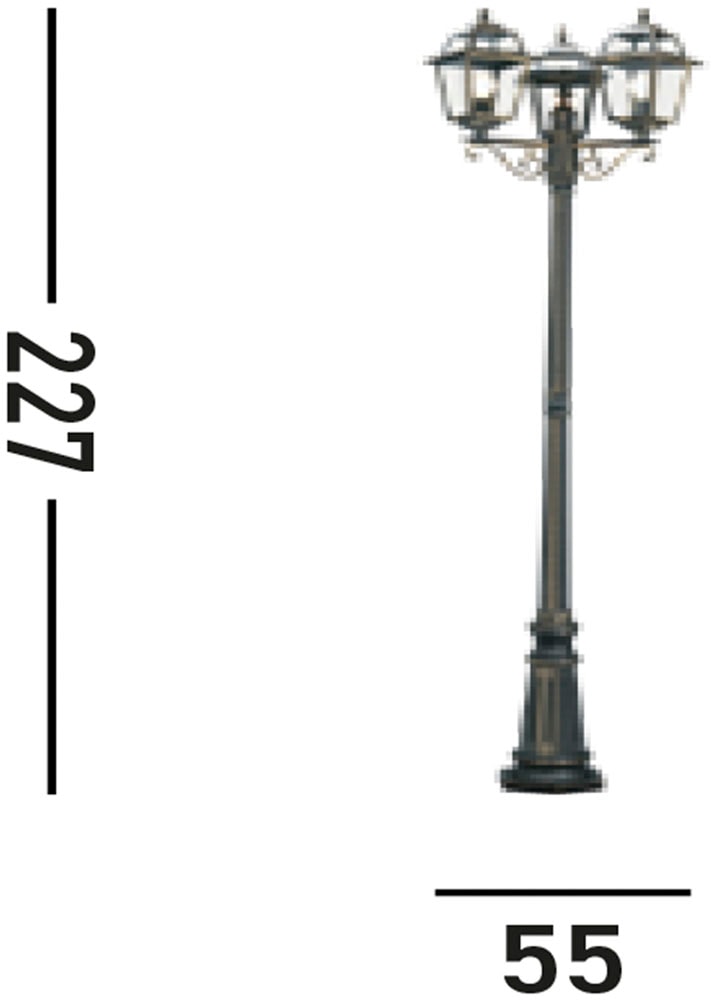 Searchlight Pollerleuchte »Außenleuchte New Orleans, 3-flammig«, 3 flammig, Leuchtmittel E27 | ohne Leuchtmittel, Klassisches Ambiente